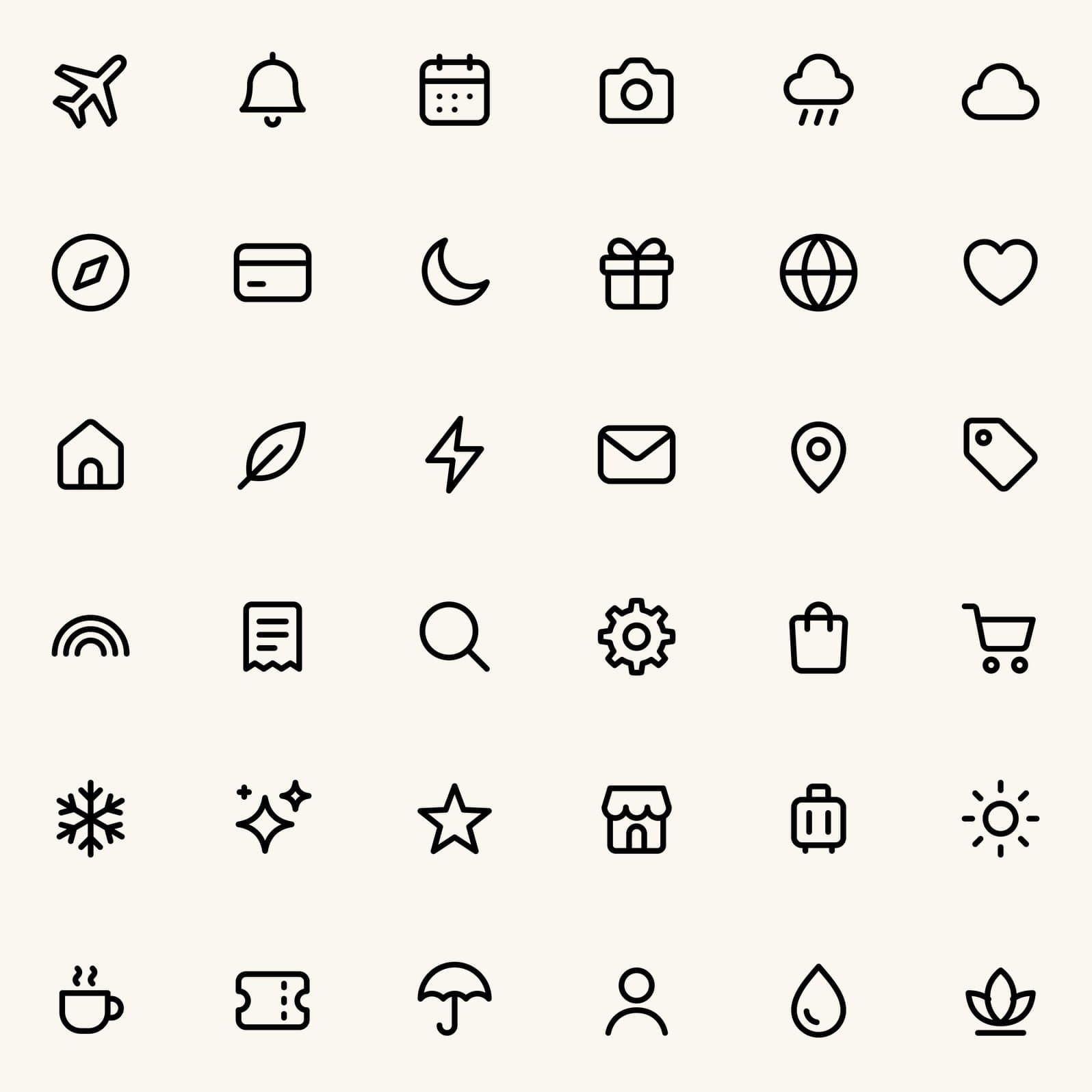 Dreamy Line Icon Pack | SVG + PNG preview