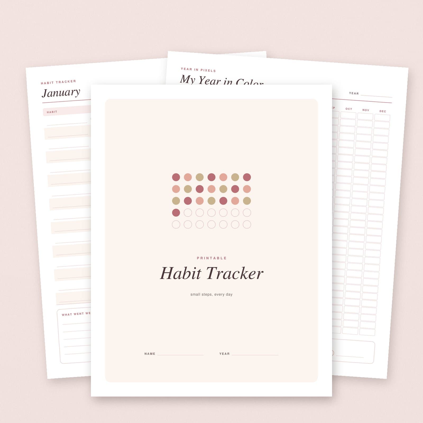 Monthly Habit Tracker Printable | 18-Page PDF, Letter + A4 preview