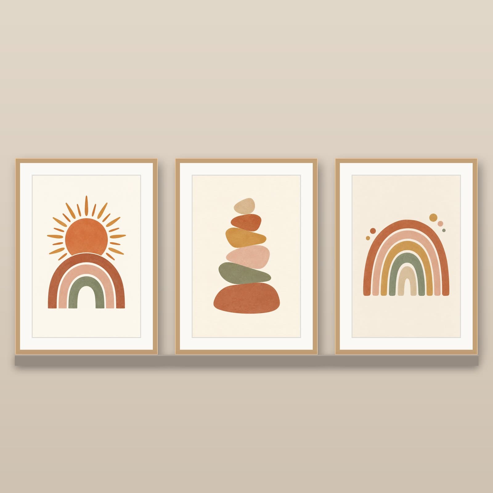 Boho Abstract Wall Art Set of 6 | Terracotta & Sage Printable Prints preview