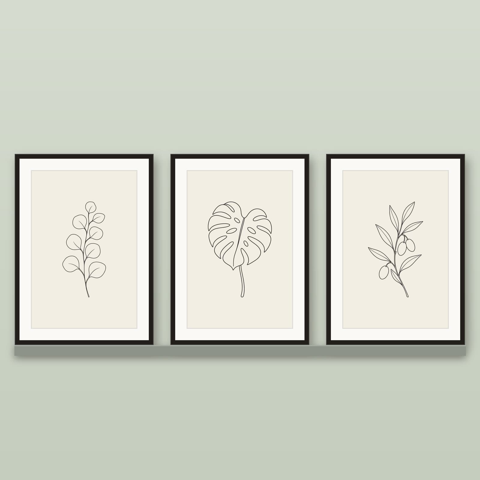 Botanical Line Art Prints Set of 6 | Minimalist Printable Wall Art preview