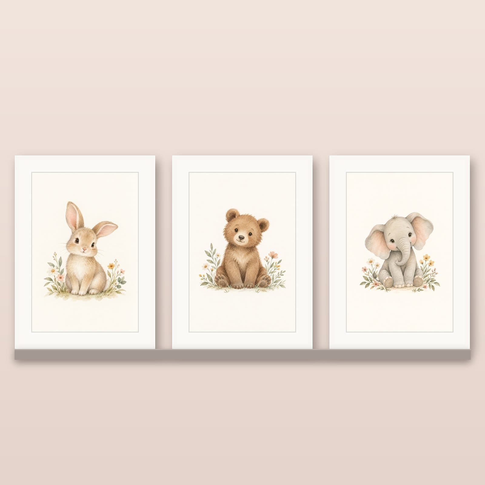 Watercolor-Style Nursery Animal Prints Set of 6 | Printable Baby Wall Art preview