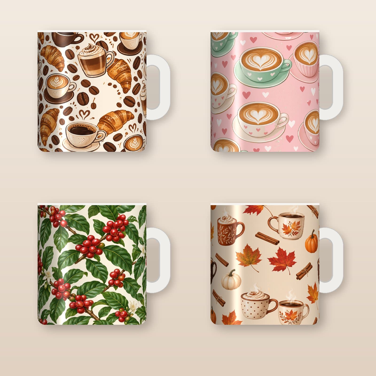 Coffee Lover Mug Wraps | 6 Sublimation PNG Designs, 9 × 4 in preview
