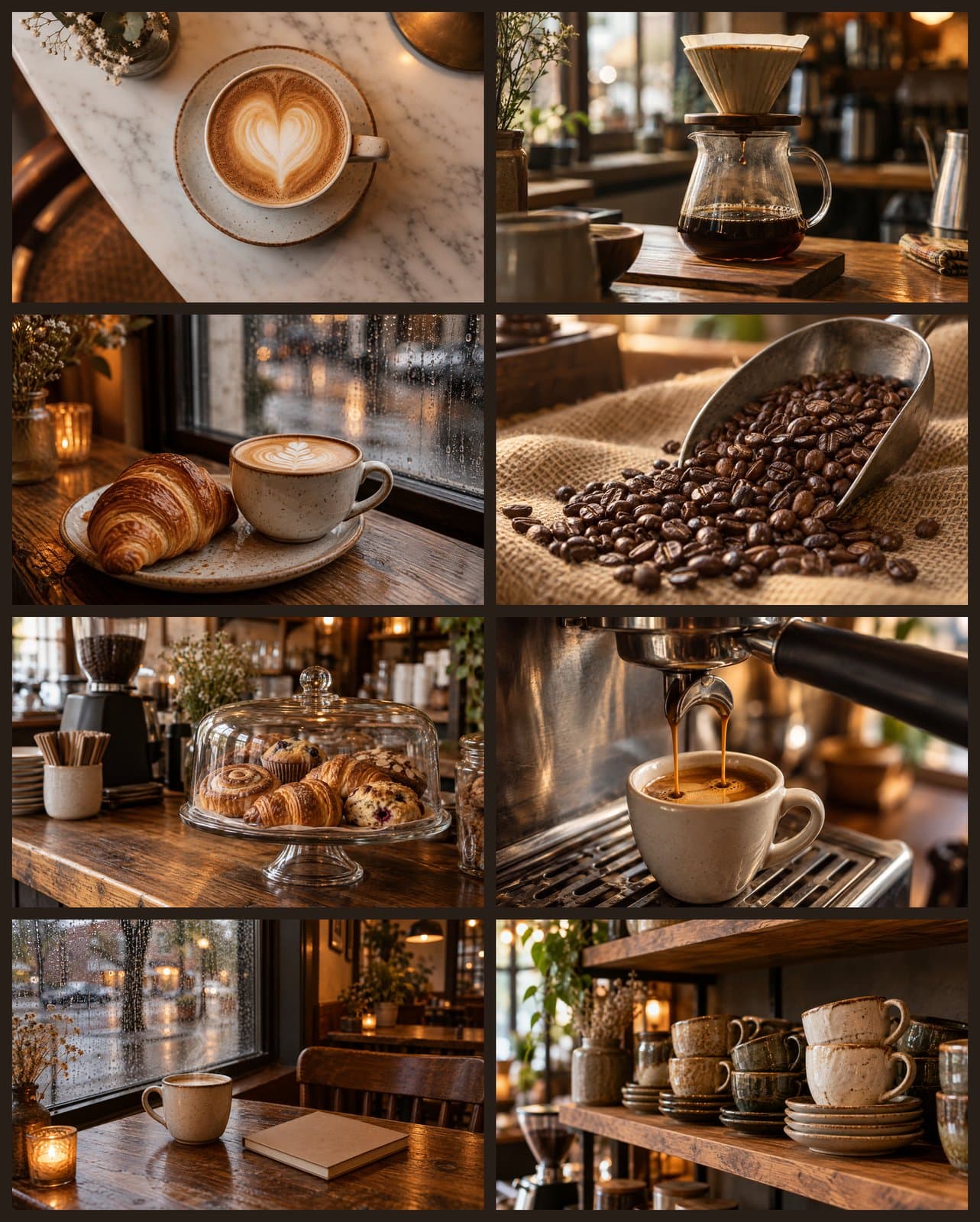 Coffee Shop Details Stock Photo Bundle | 8 Warm Cafe Images preview