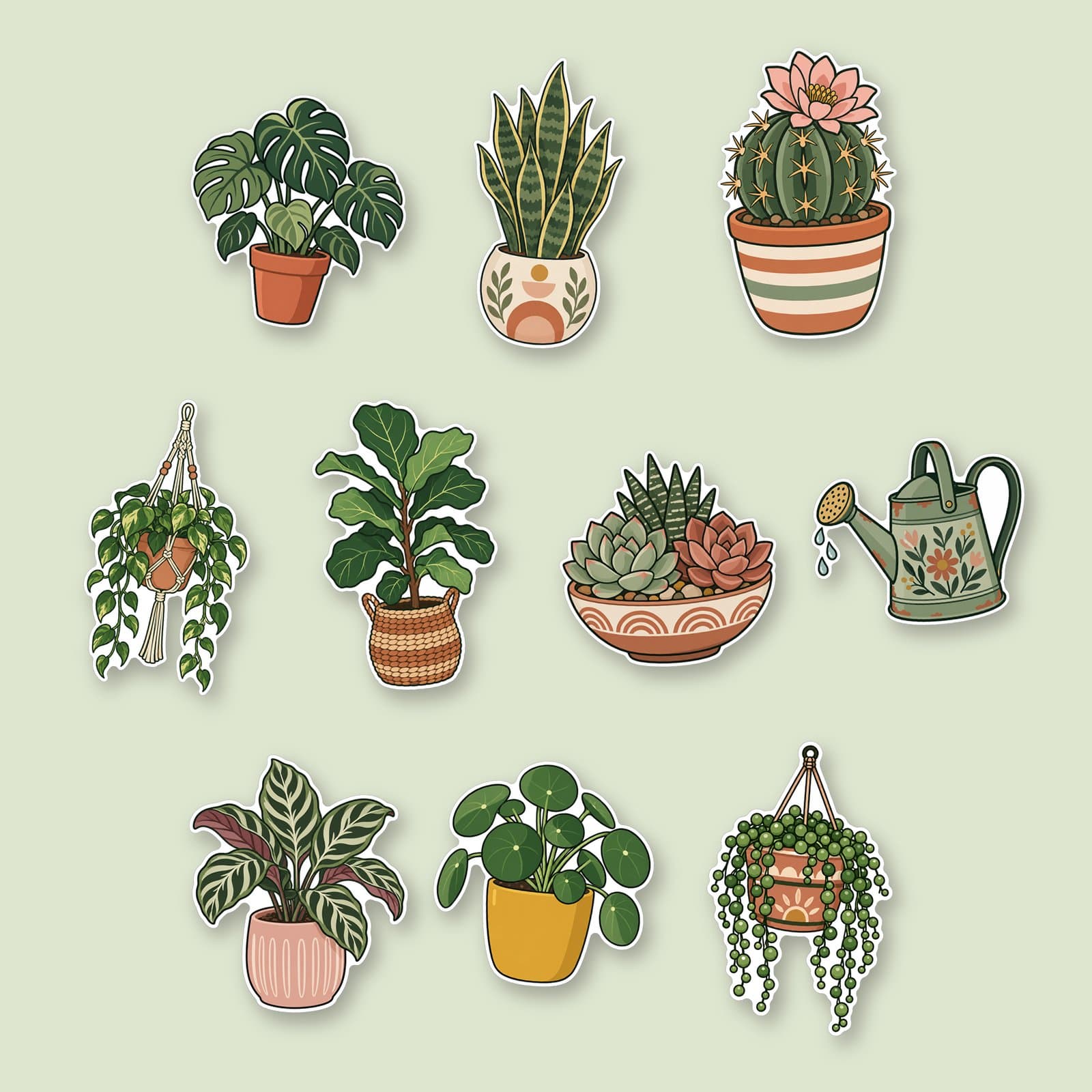 Plant Mom Sticker Pack – 10 Houseplant Print & Cut Stickers preview