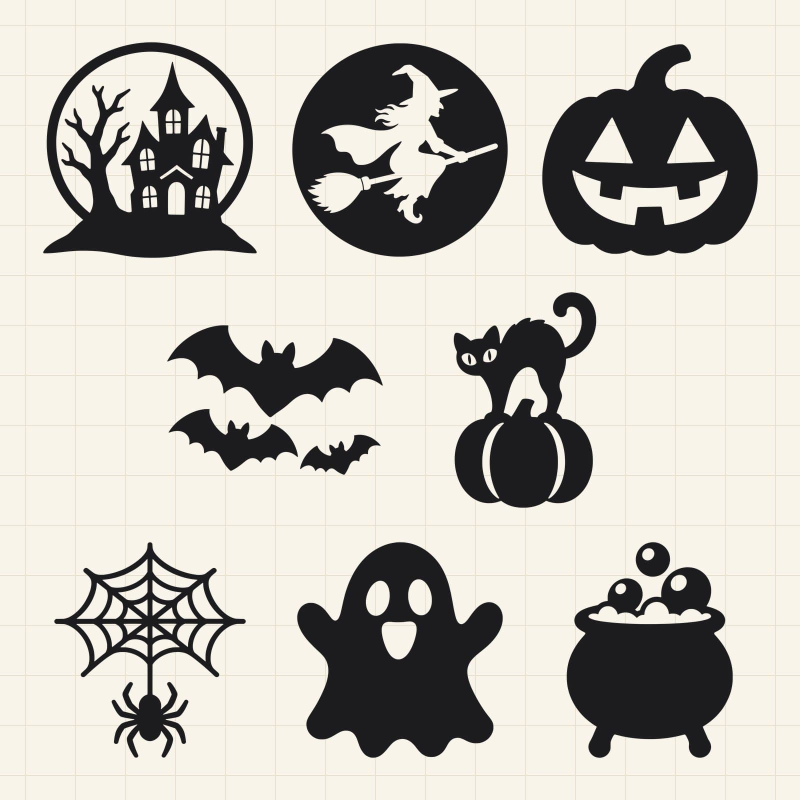 Halloween Silhouette SVG Bundle – 8 Spooky Cut Files preview