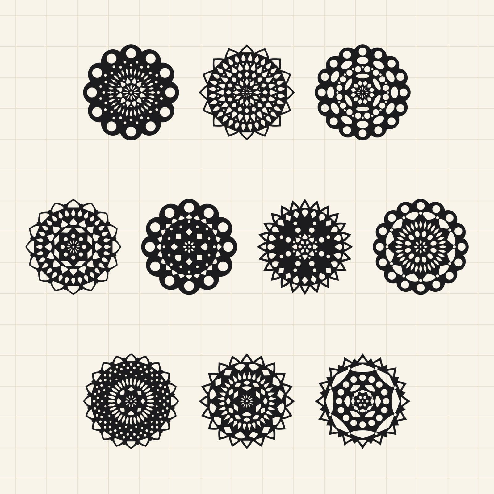 Papercut Mandala SVG Bundle – 10 Geometric Cut Files preview