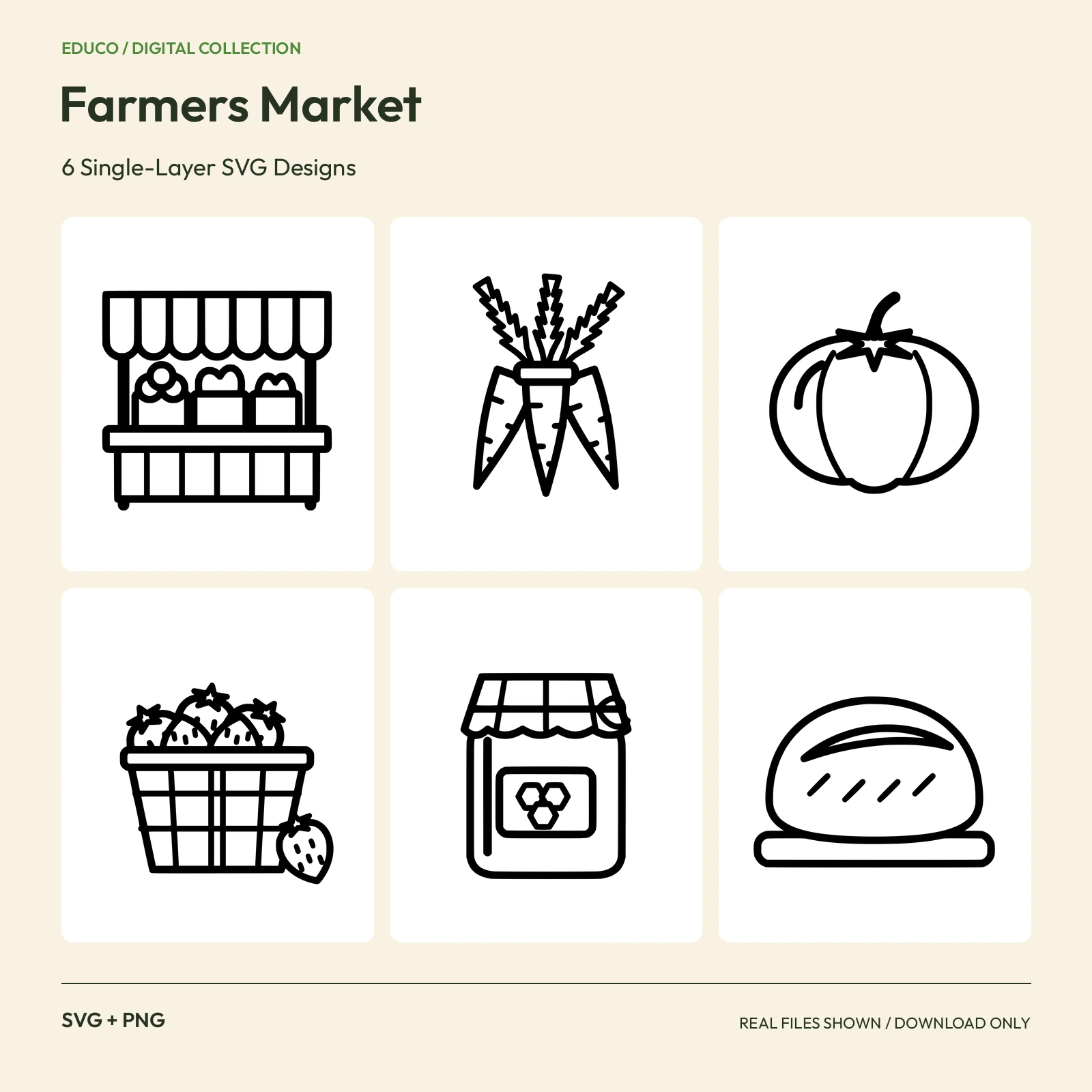 Farmers Market - 6 Single-Layer SVG Designs preview