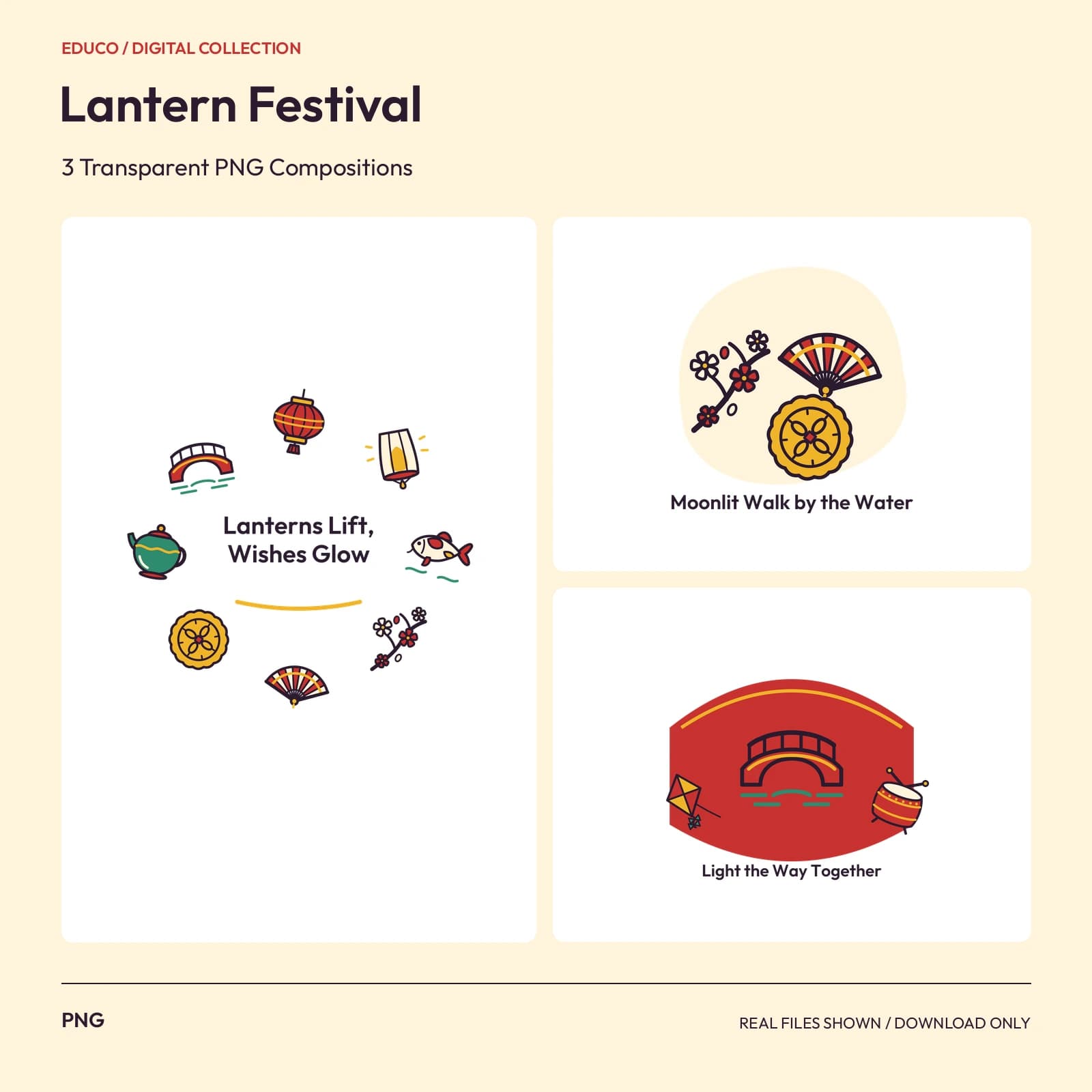 Lantern Festival - 3 Transparent PNG Compositions preview