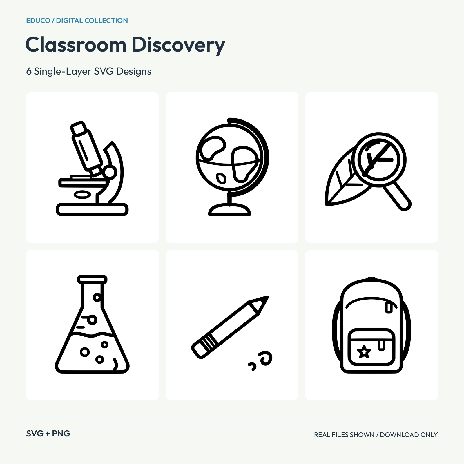 Classroom Discovery - 6 Single-Layer SVG Designs preview