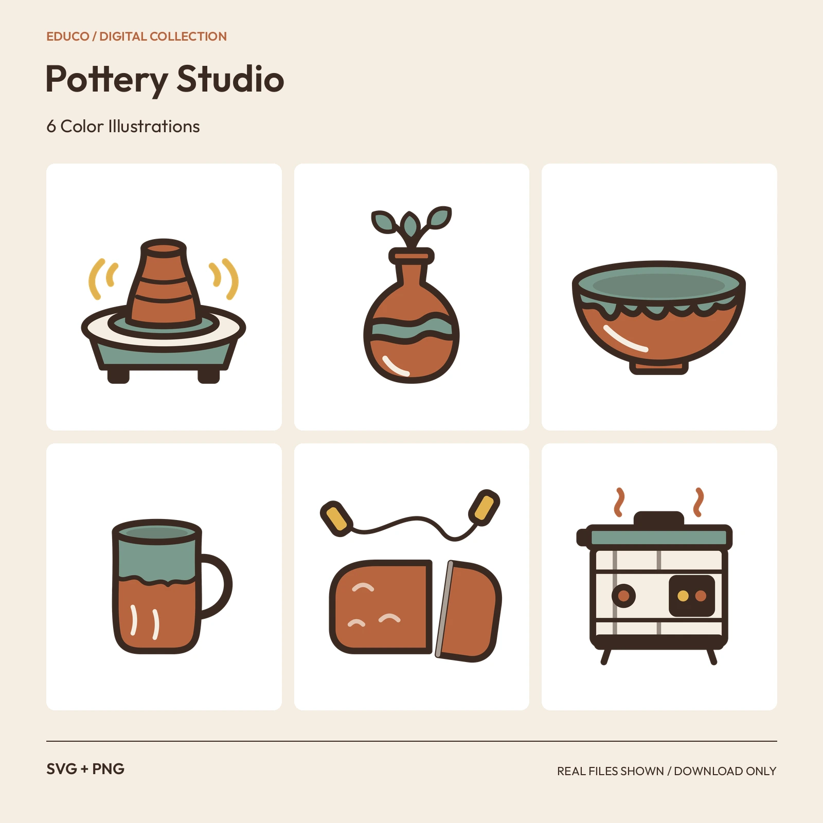 Pottery Studio - 6 Color Illustrations preview