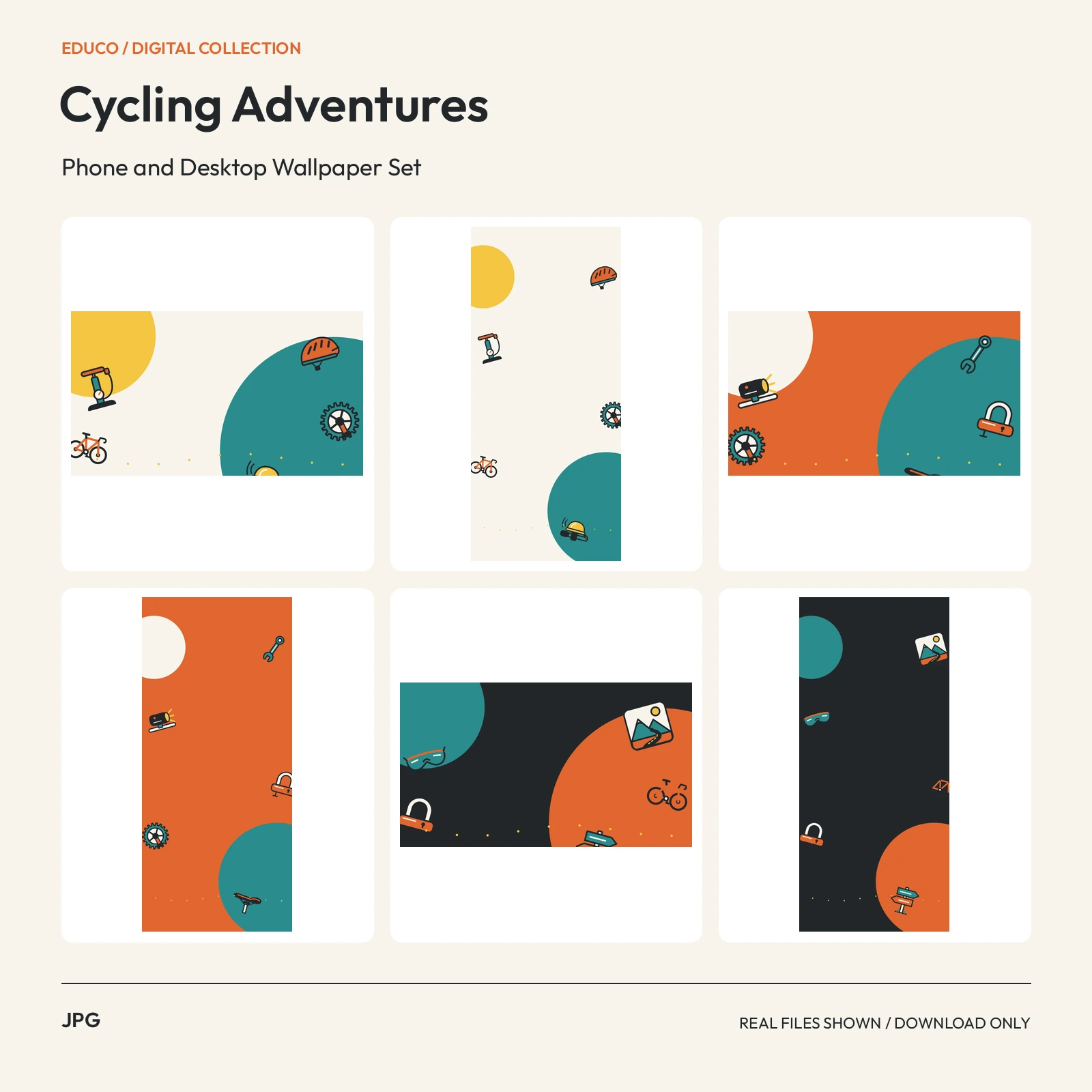 Cycling Adventures - Phone and Desktop Wallpaper Set preview