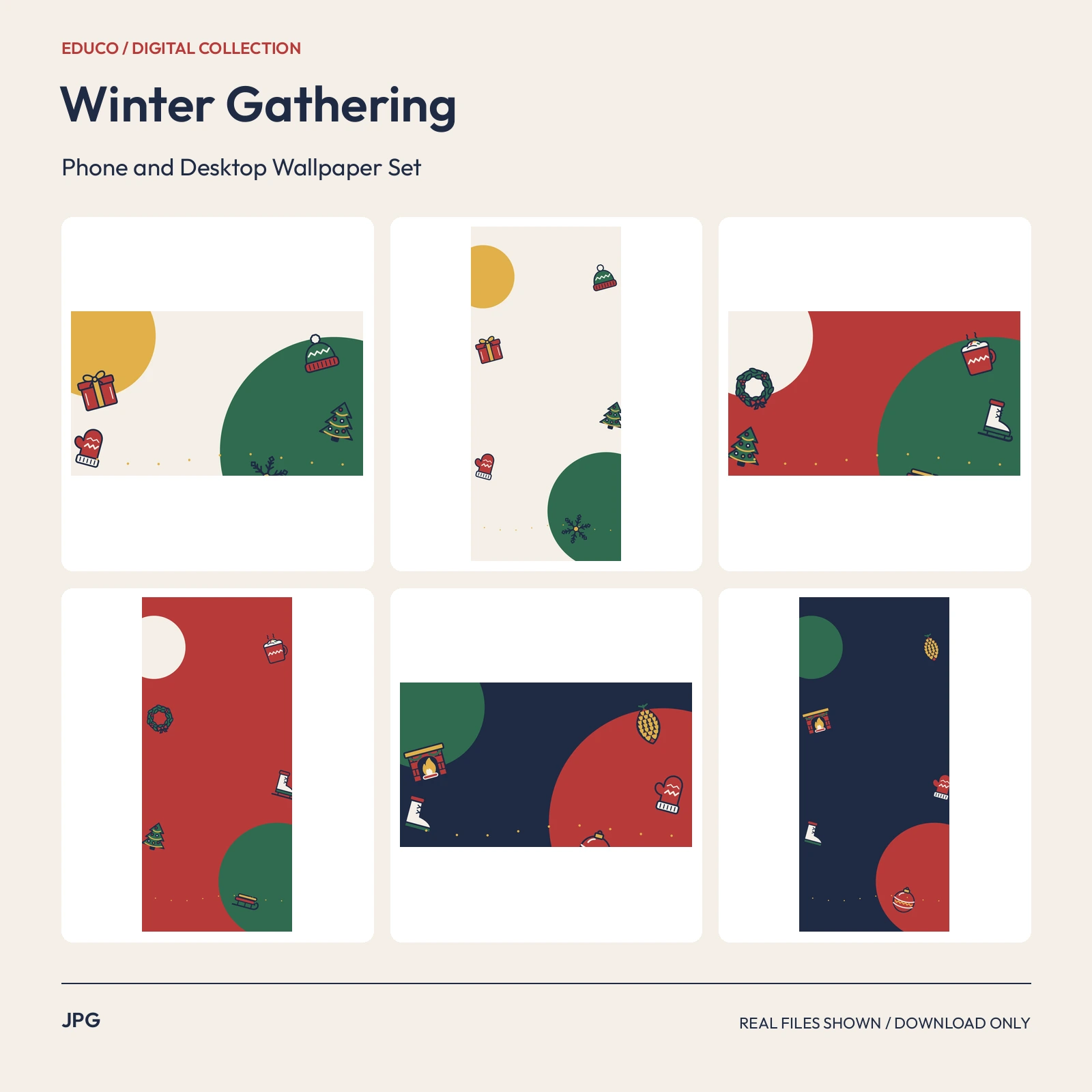 Winter Gathering - Phone and Desktop Wallpaper Set preview
