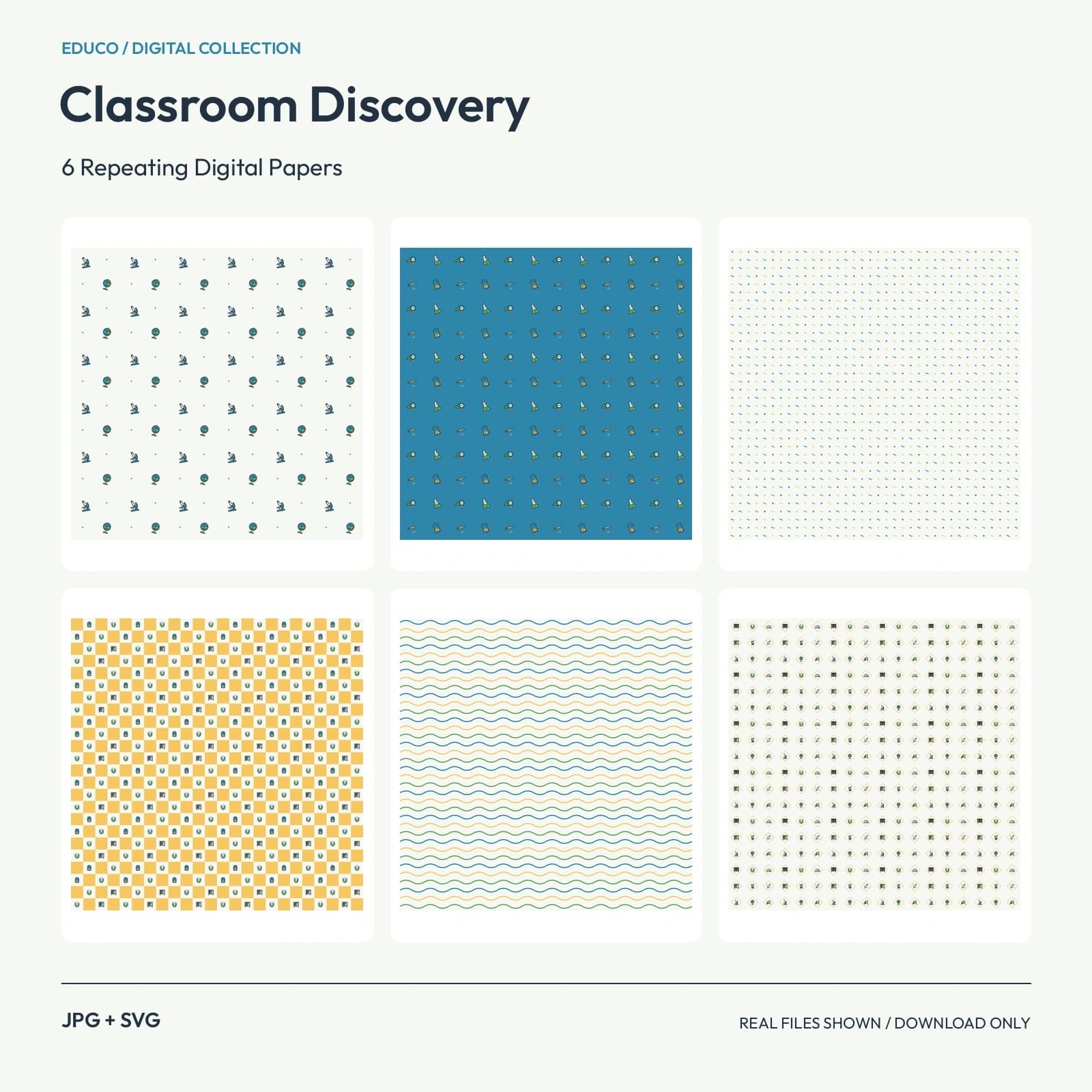 Classroom Discovery - 6 Repeating Digital Papers preview