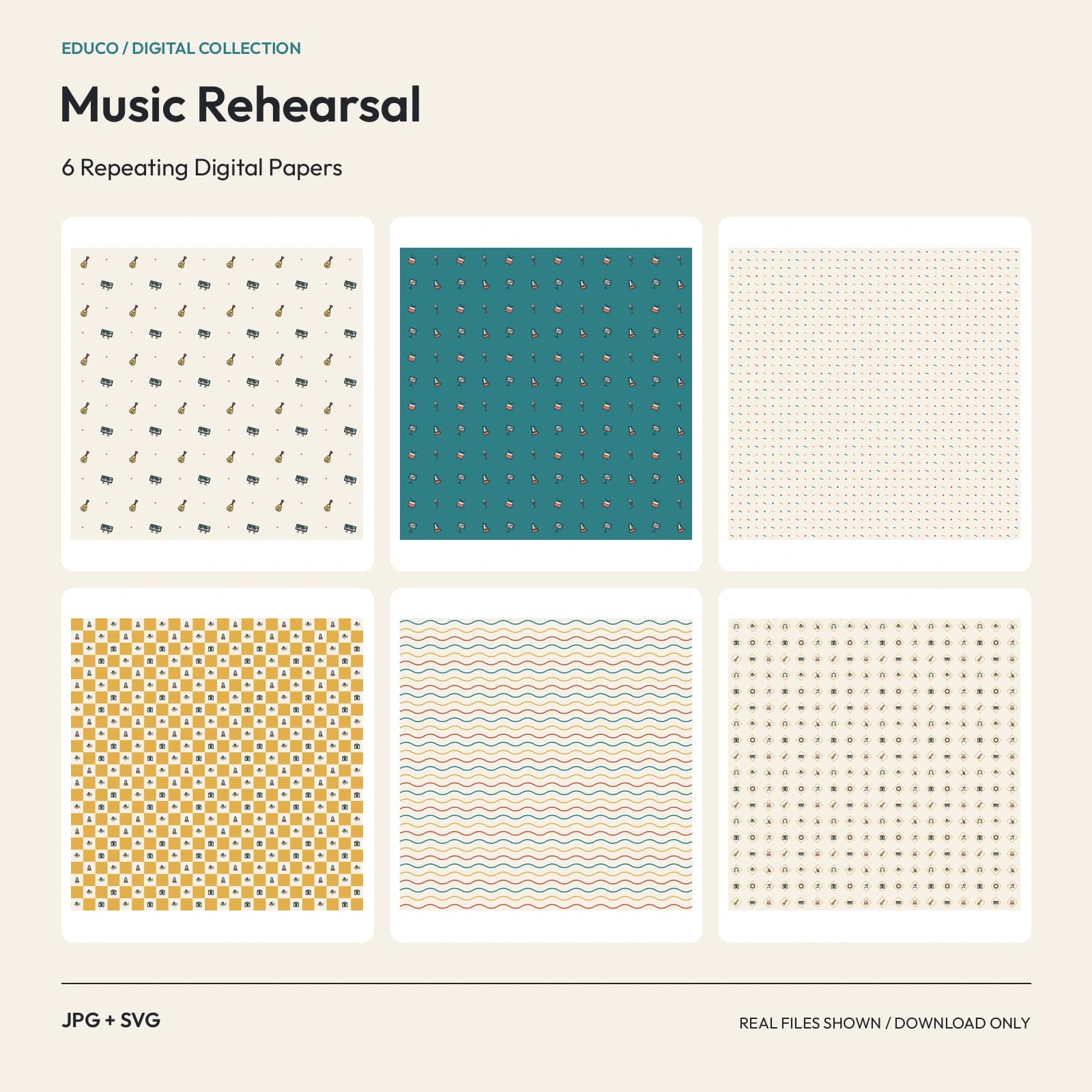 Music Rehearsal - 6 Repeating Digital Papers preview