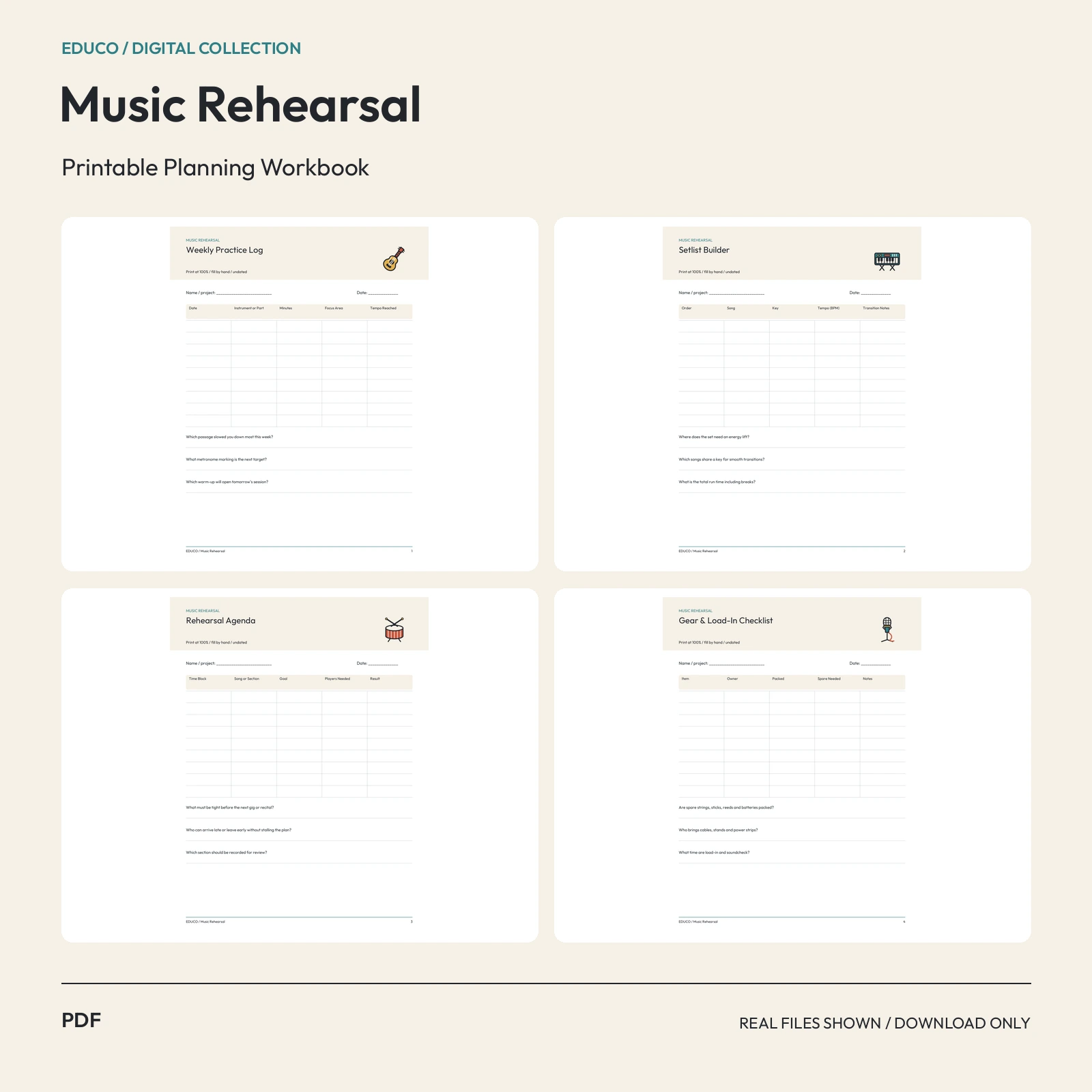 Music Rehearsal - Band Rehearsal & Practice Planner preview