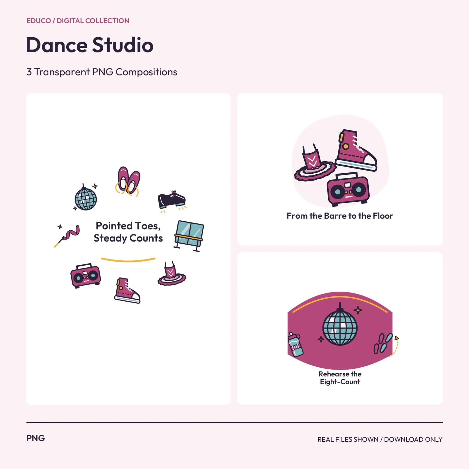 Dance Studio - 3 Transparent PNG Compositions preview