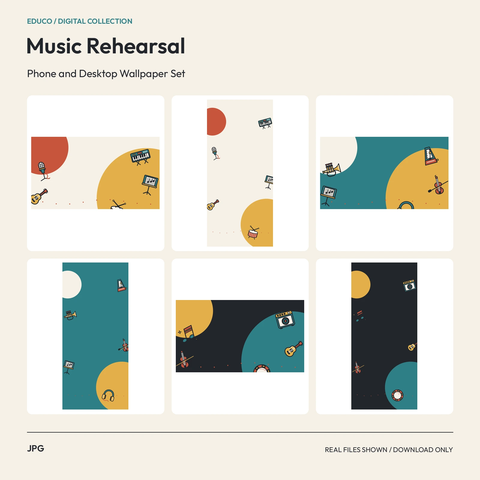 Music Rehearsal - Phone and Desktop Wallpaper Set preview