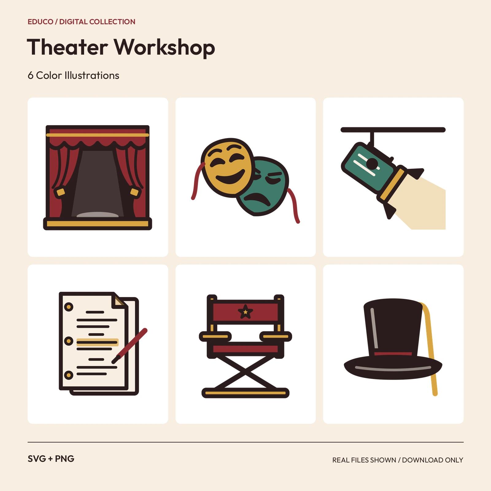 Theater Workshop - 6 Color Illustrations preview