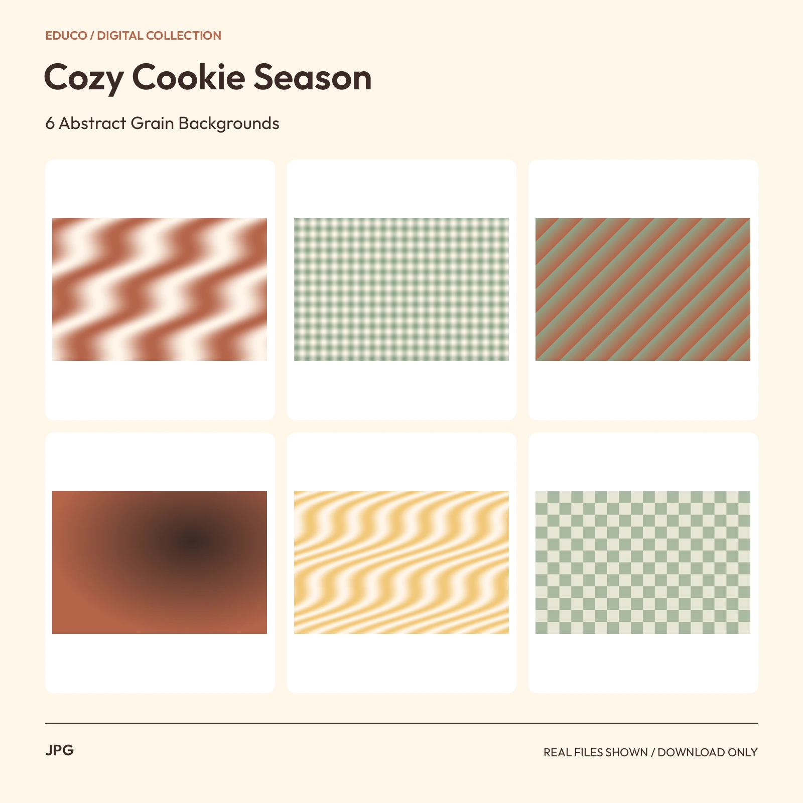 Cozy Cookie Season - 6 Abstract Grain Backgrounds preview