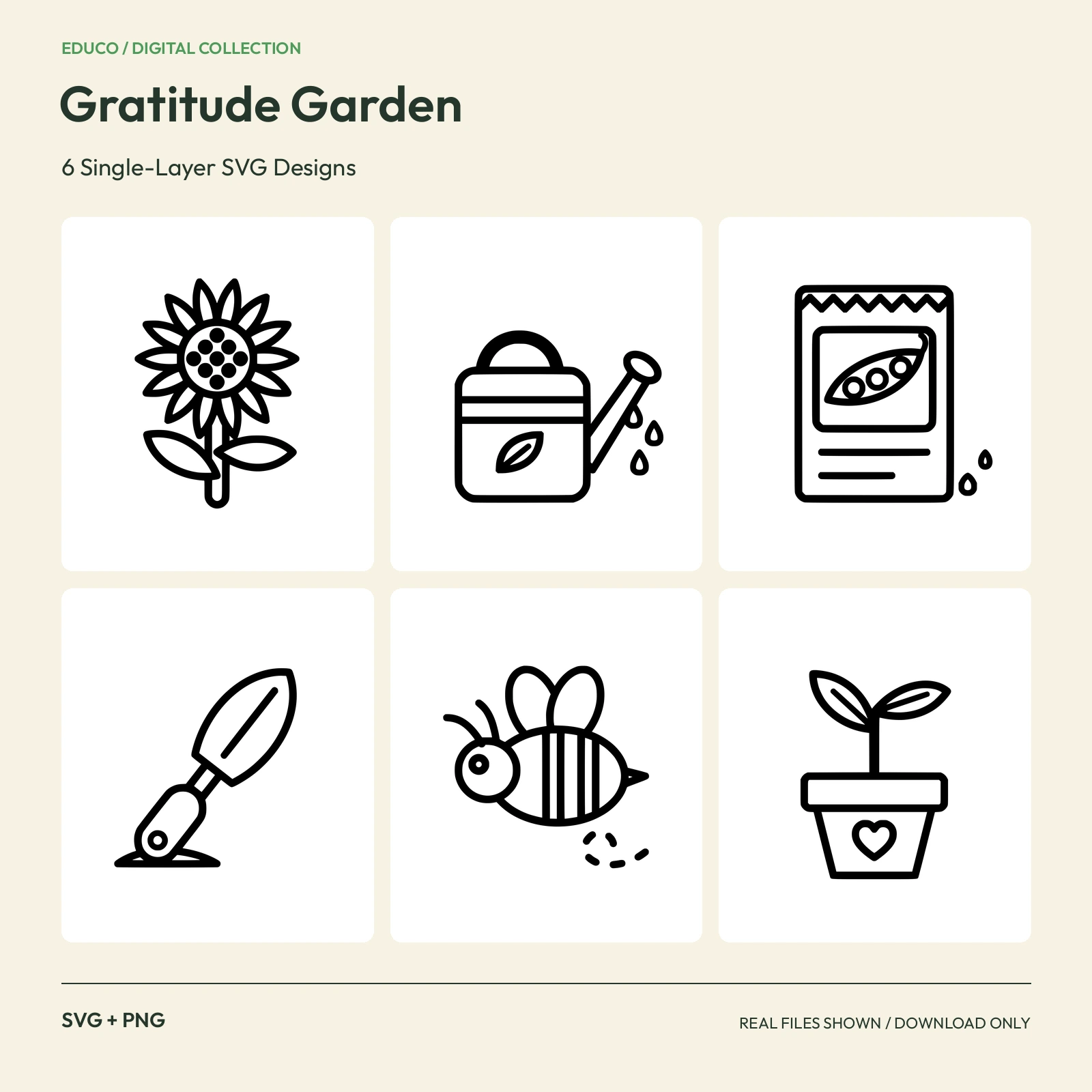 Gratitude Garden - 6 Single-Layer SVG Designs preview