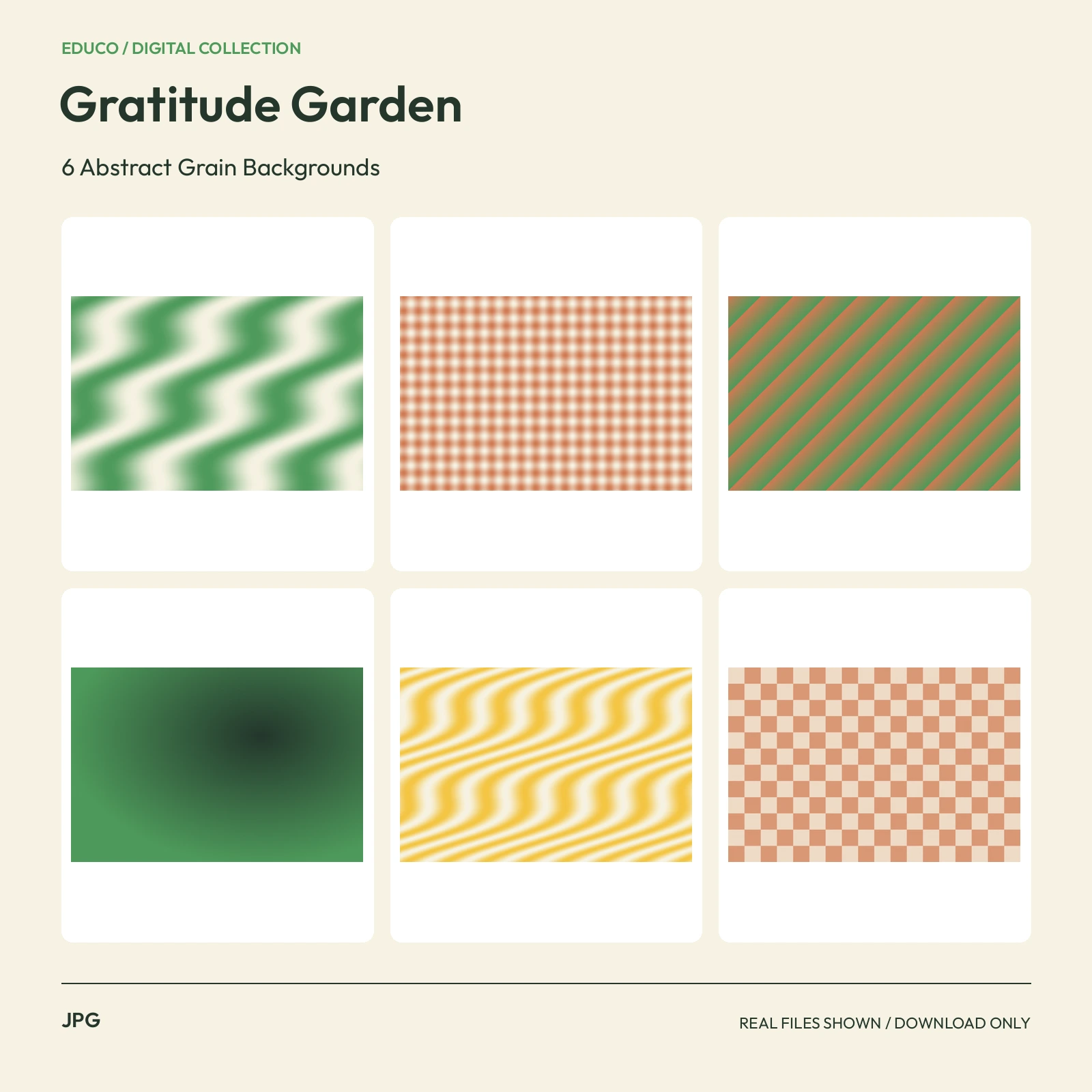 Gratitude Garden - 6 Abstract Grain Backgrounds preview