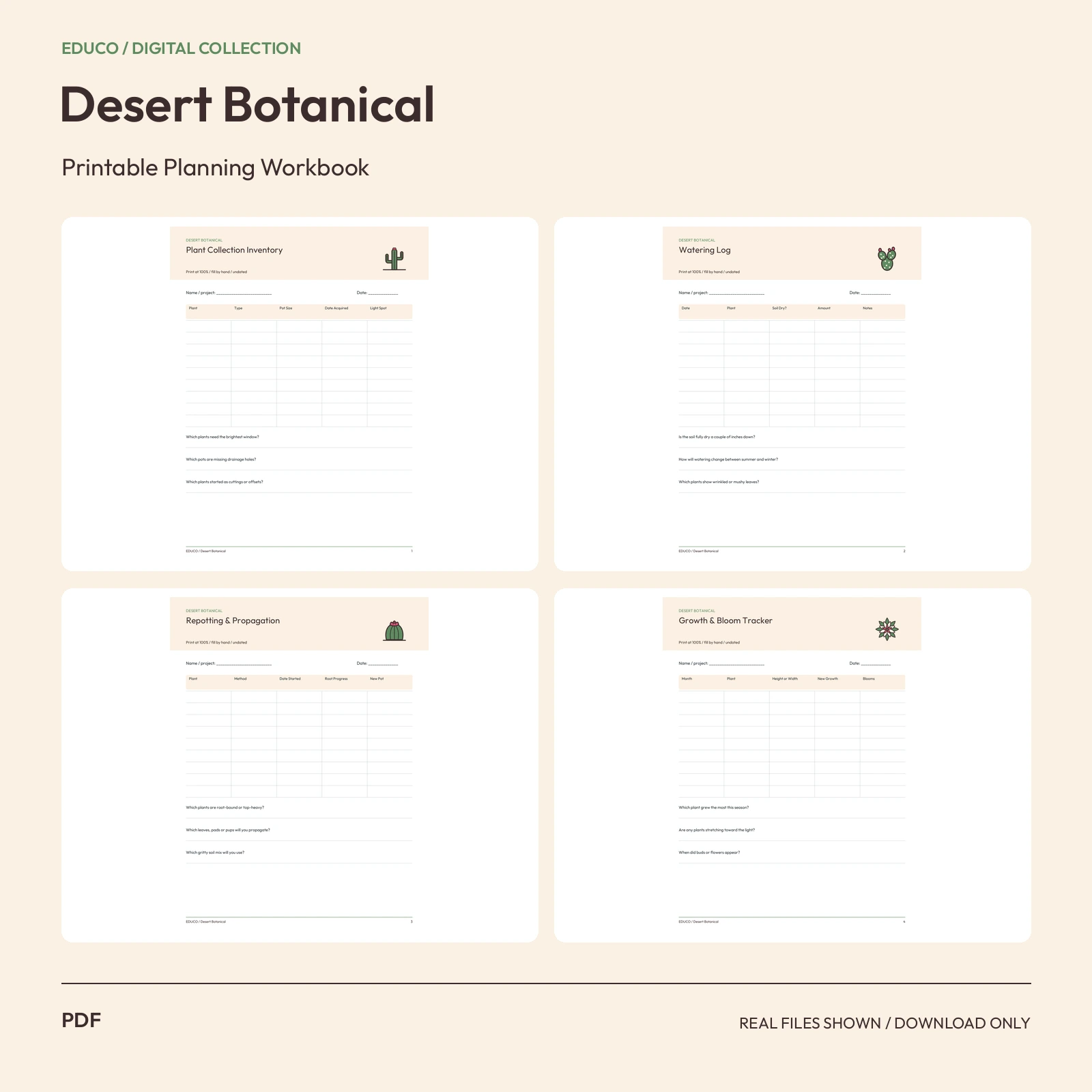Desert Botanical - Succulent & Cactus Care Planner preview