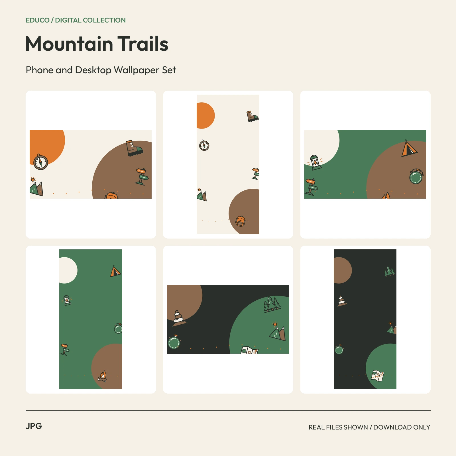 Mountain Trails - Phone and Desktop Wallpaper Set preview