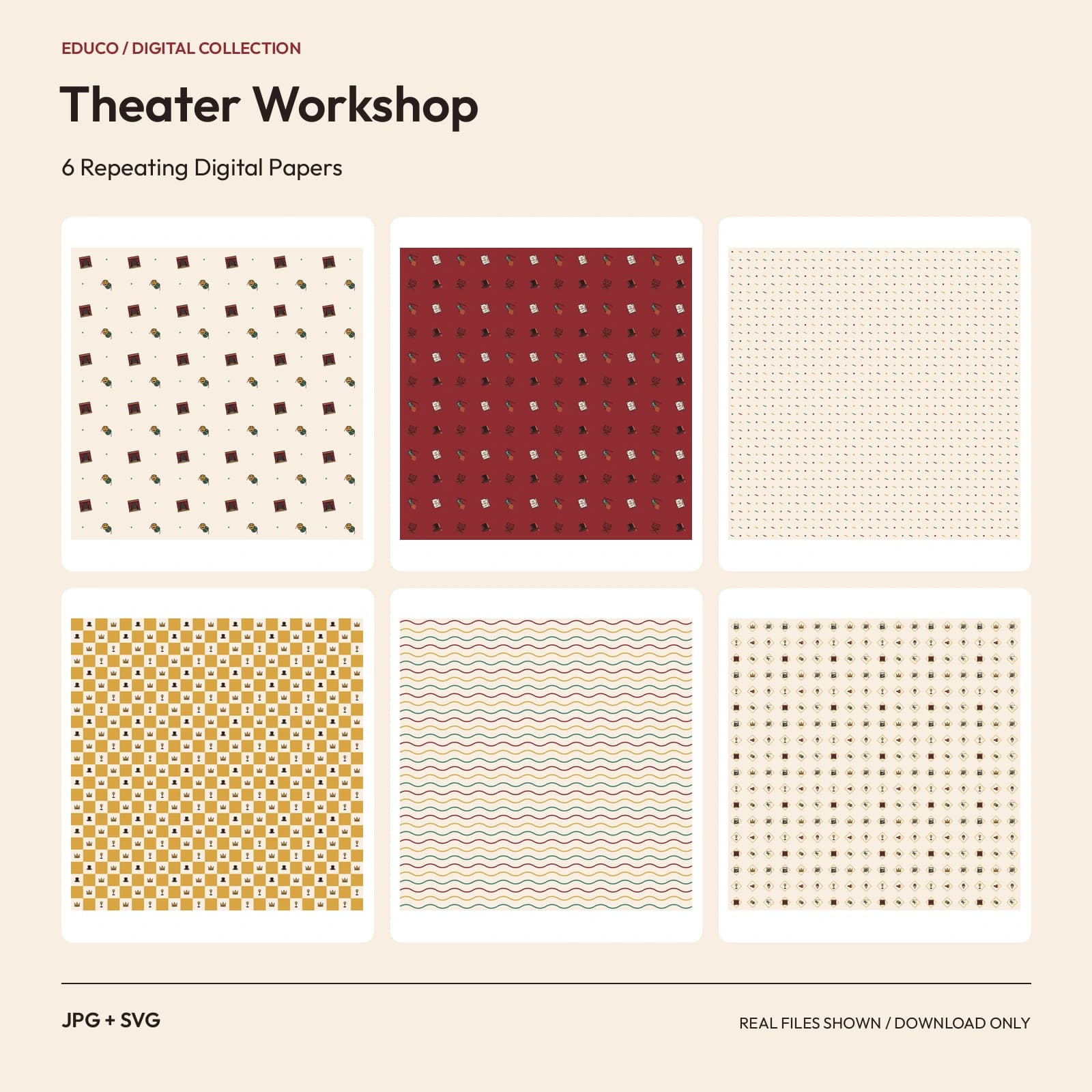 Theater Workshop - 6 Repeating Digital Papers preview
