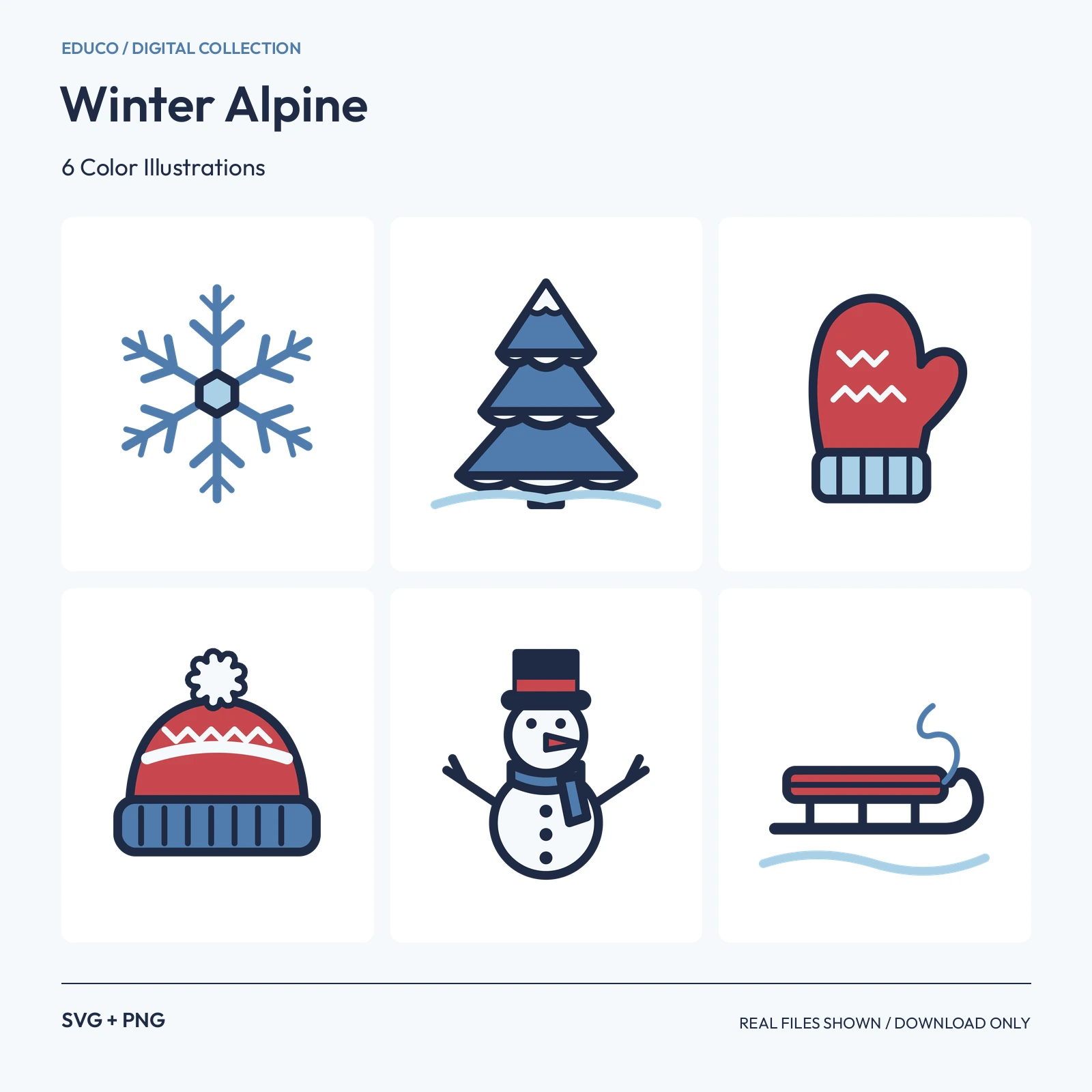 Winter Alpine - 6 Color Illustrations preview