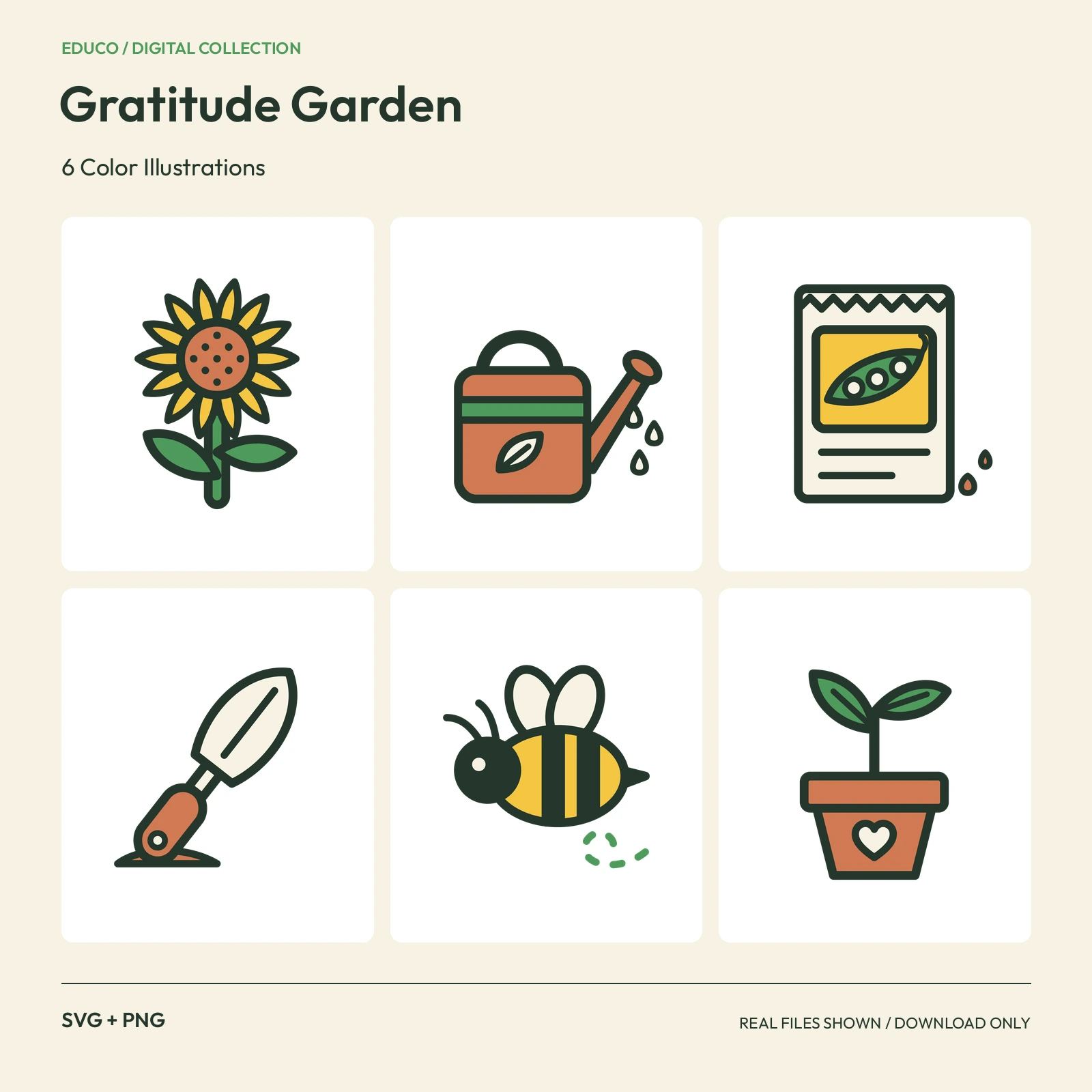 Gratitude Garden - 6 Color Illustrations preview