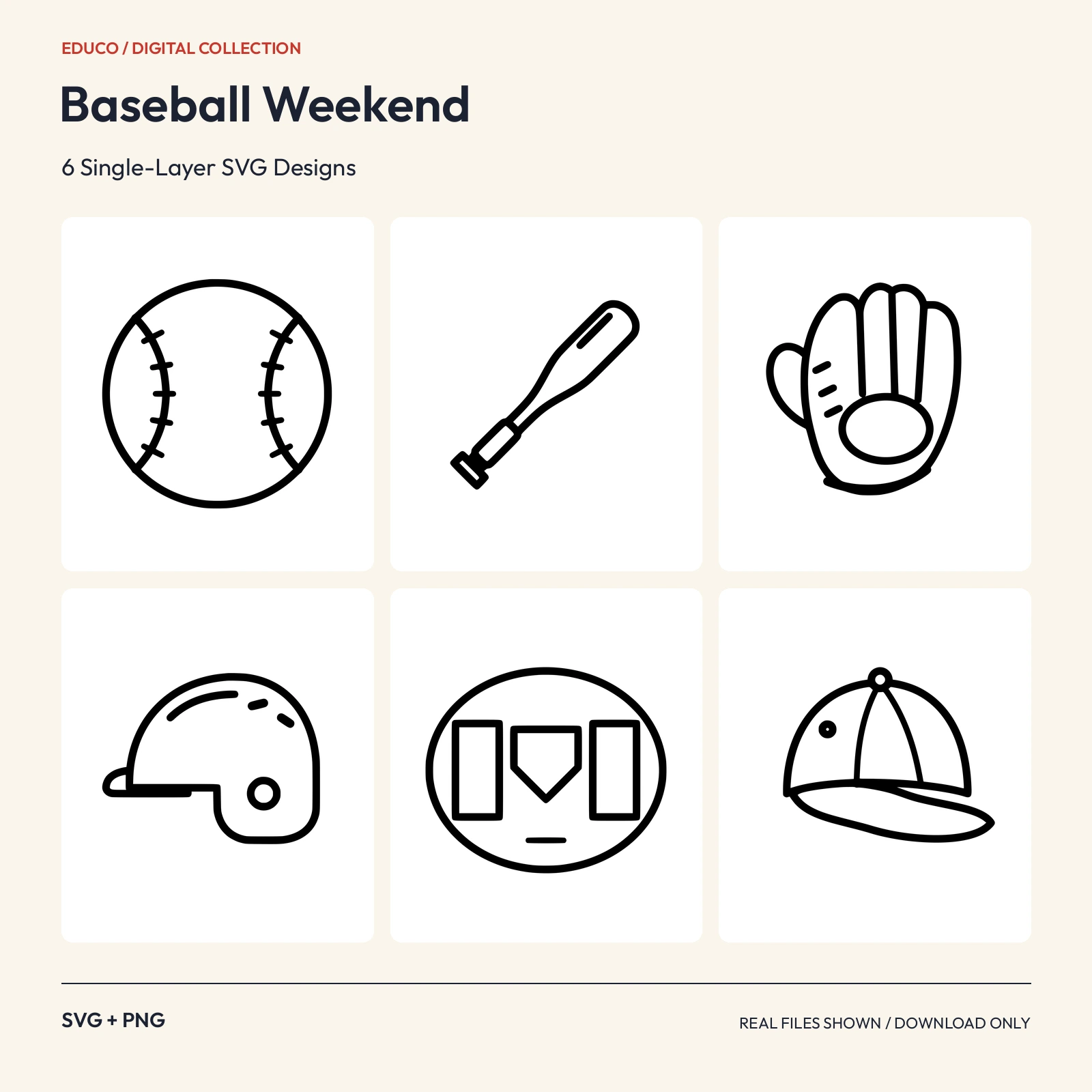 Baseball Weekend - 6 Single-Layer SVG Designs preview