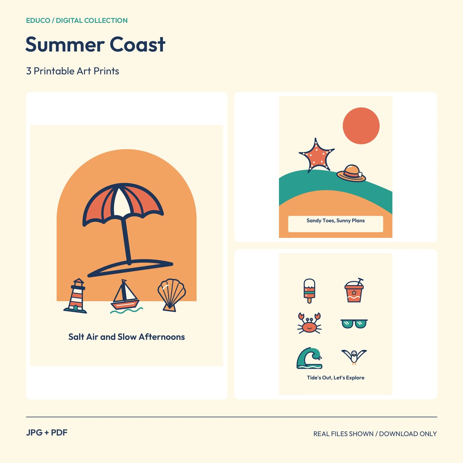 Summer Coast - 3 Printable Art Prints preview