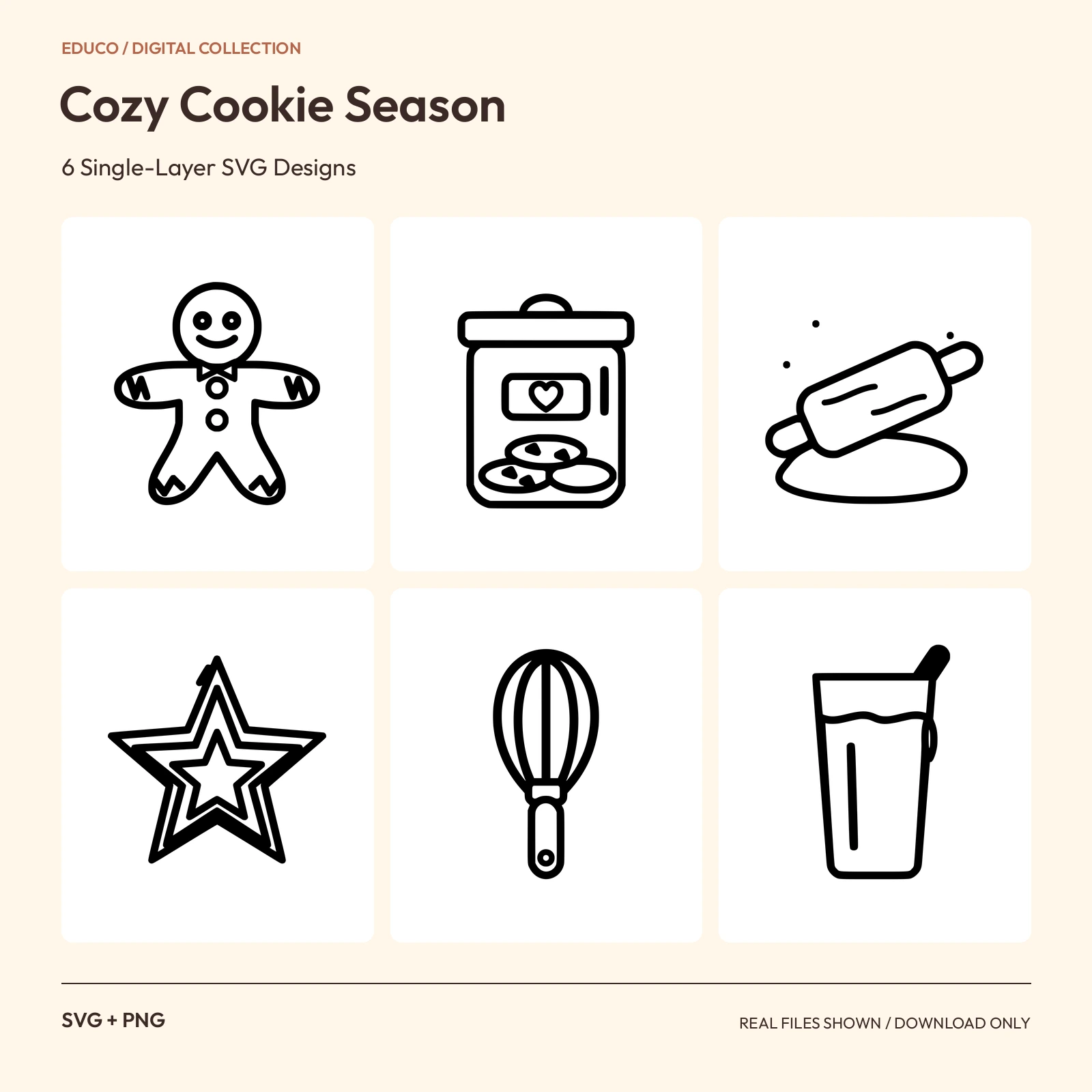 Cozy Cookie Season - 6 Single-Layer SVG Designs preview
