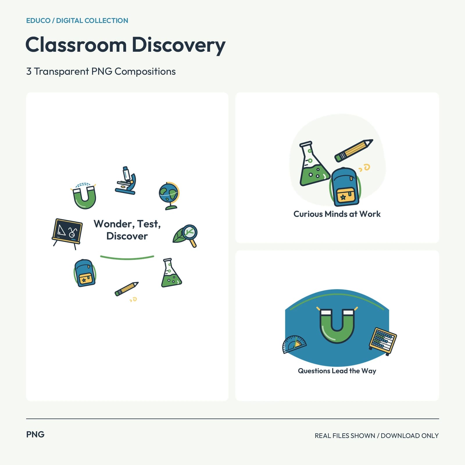 Classroom Discovery - 3 Transparent PNG Compositions preview