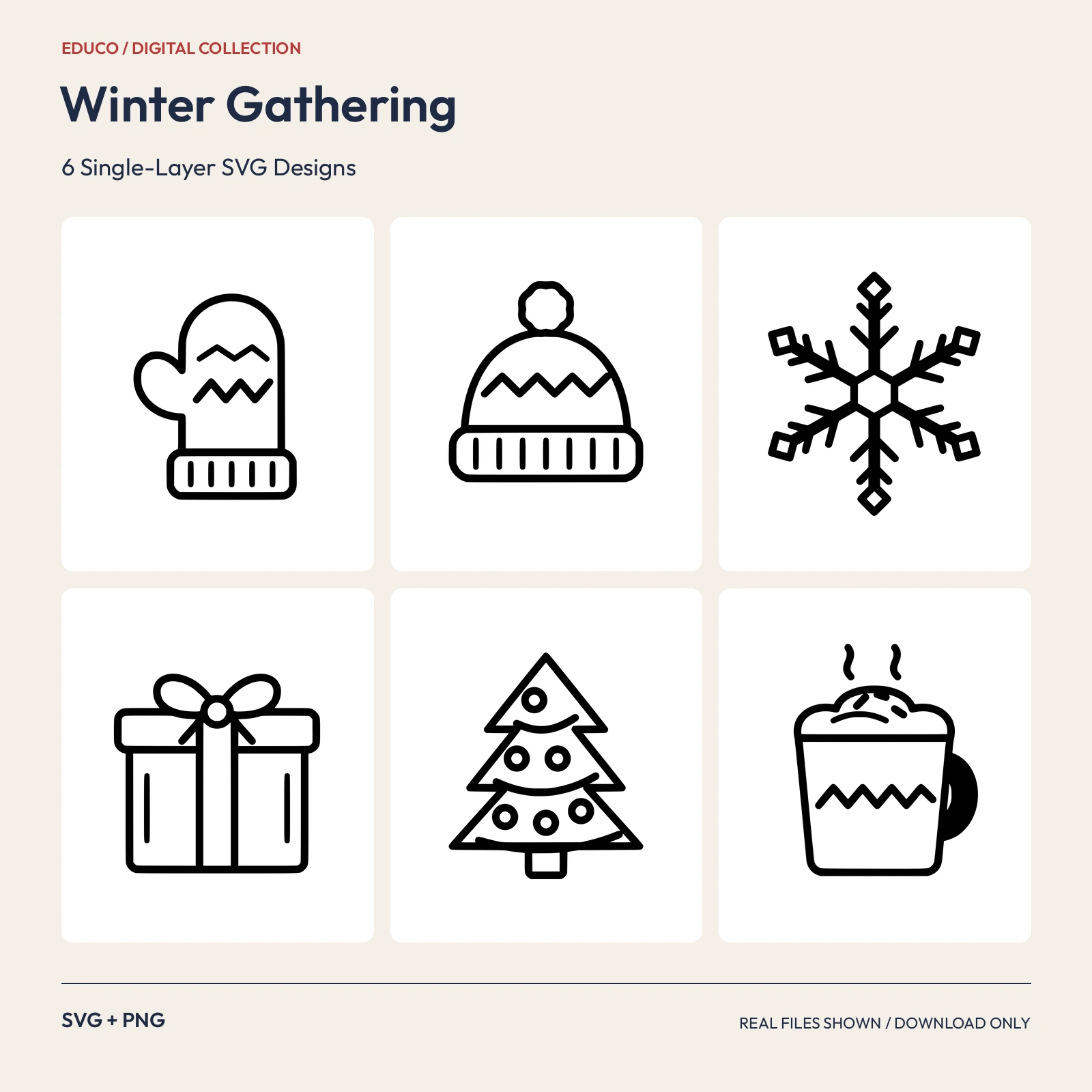 Winter Gathering - 6 Single-Layer SVG Designs preview