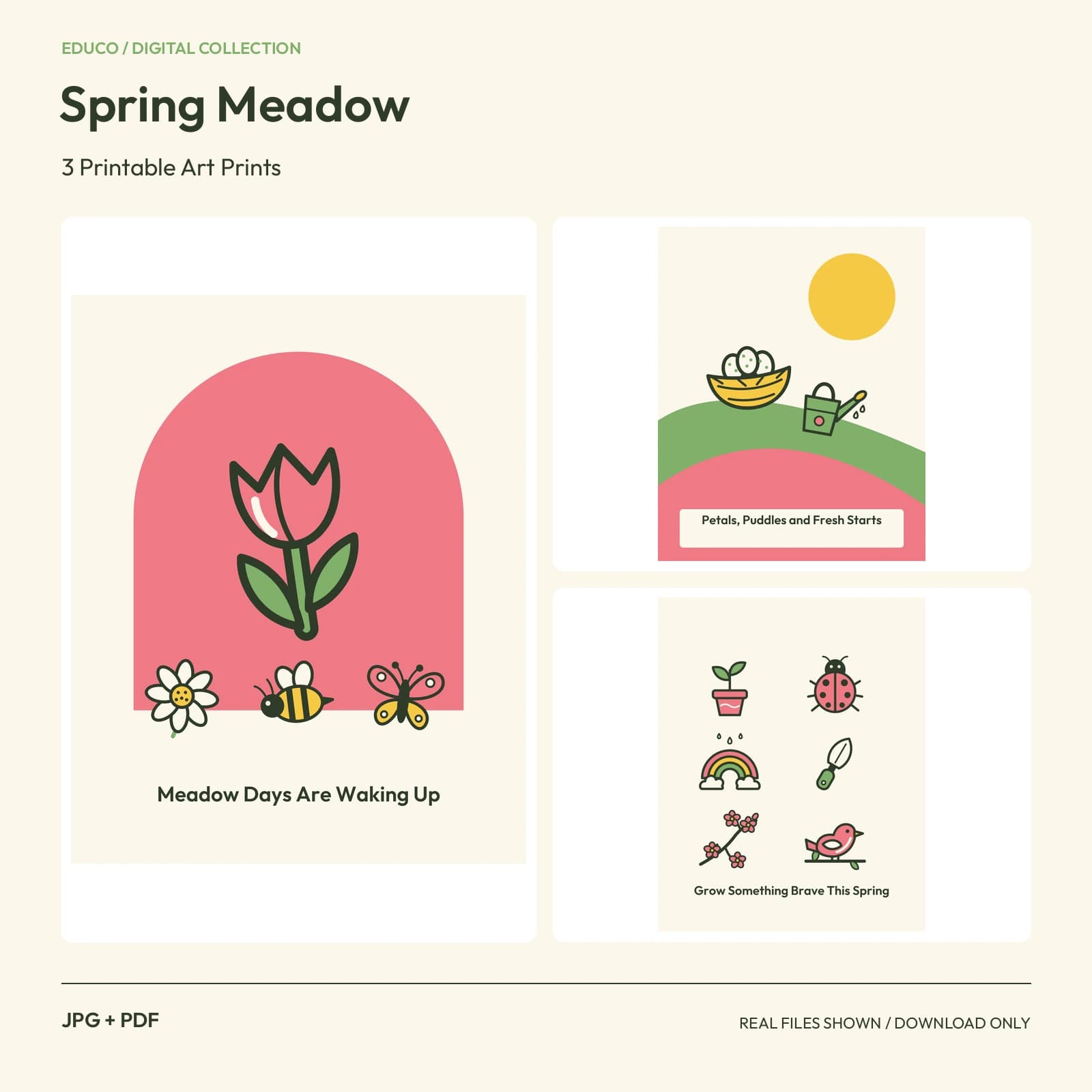 Spring Meadow - 3 Printable Art Prints preview