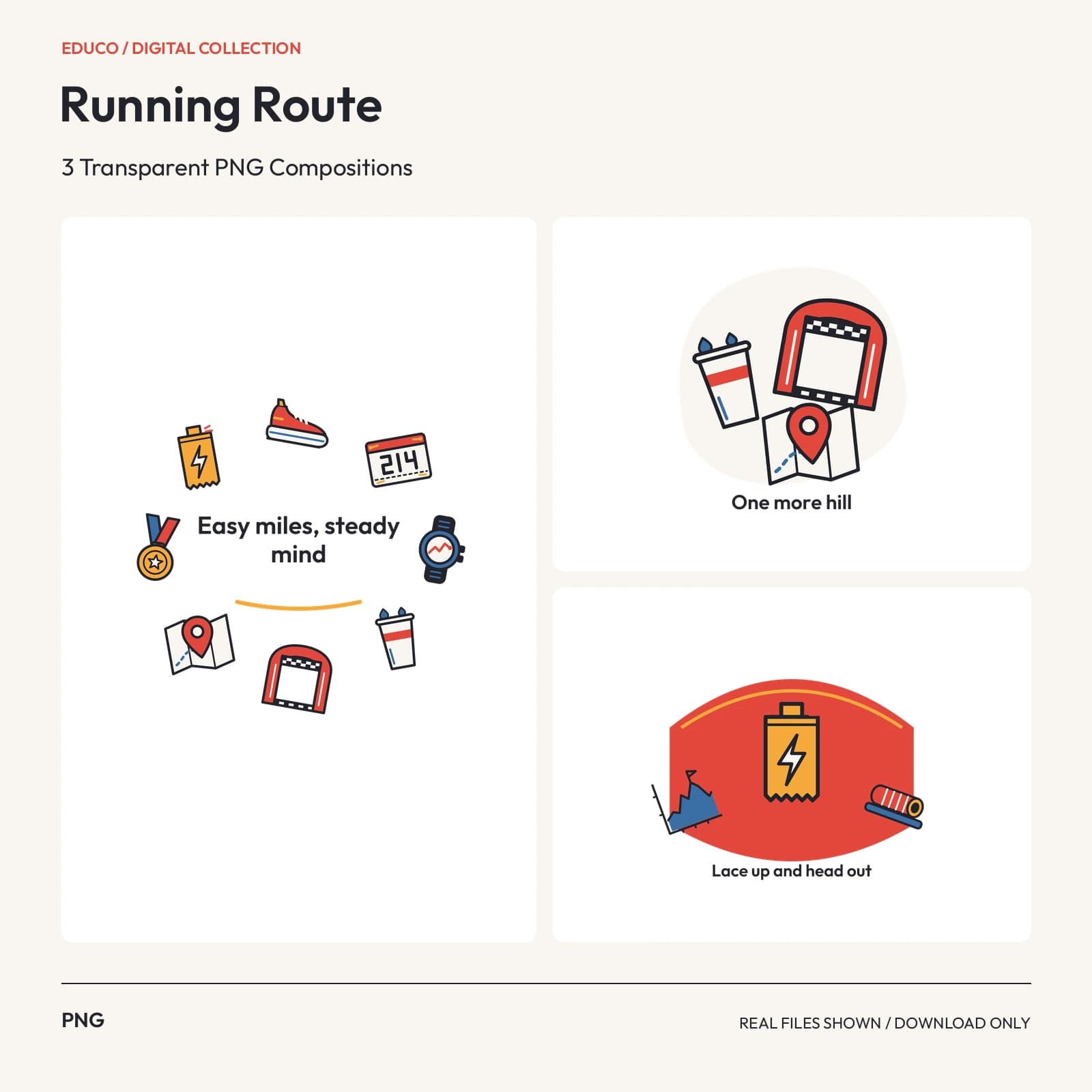 Running Route - 3 Transparent PNG Compositions preview