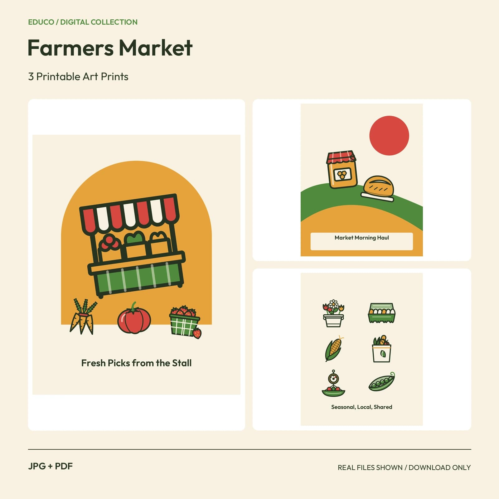 Farmers Market - 3 Printable Art Prints preview