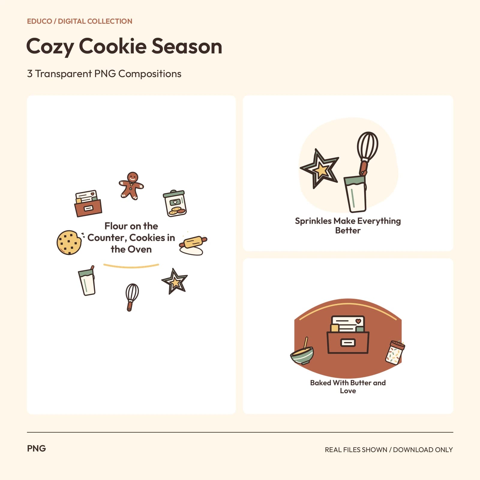 Cozy Cookie Season - 3 Transparent PNG Compositions preview