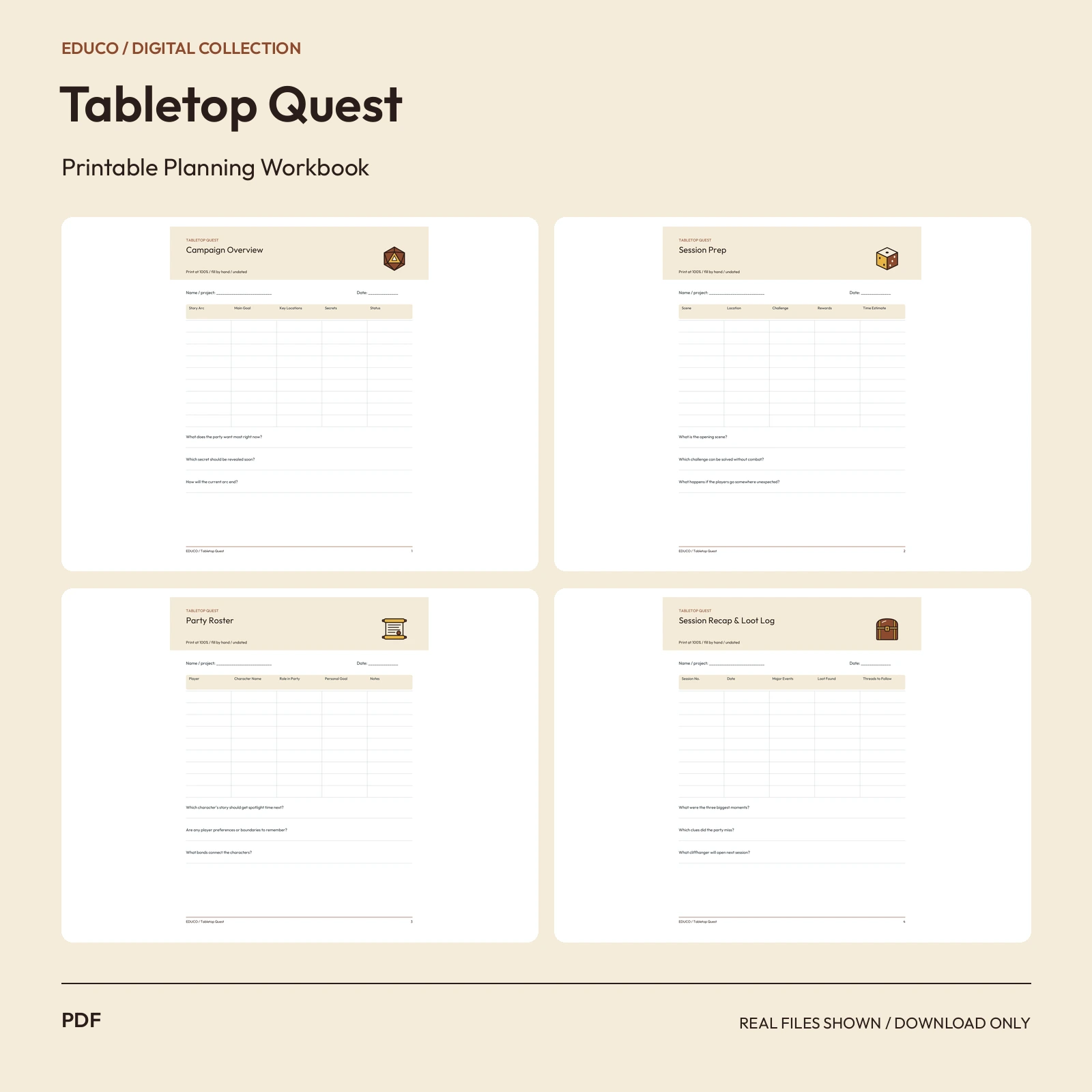 Tabletop Quest - Tabletop Campaign Session Planner preview
