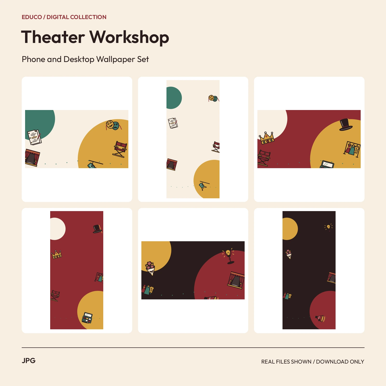 Theater Workshop - Phone and Desktop Wallpaper Set preview