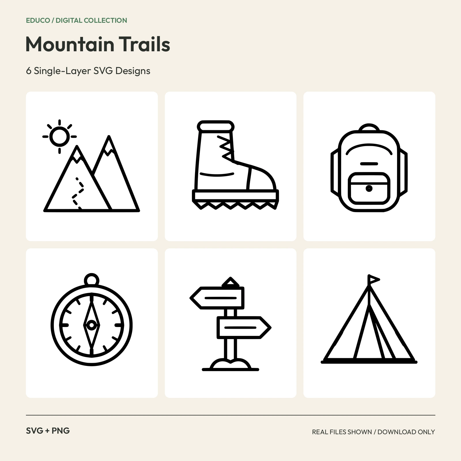 Mountain Trails - 6 Single-Layer SVG Designs preview