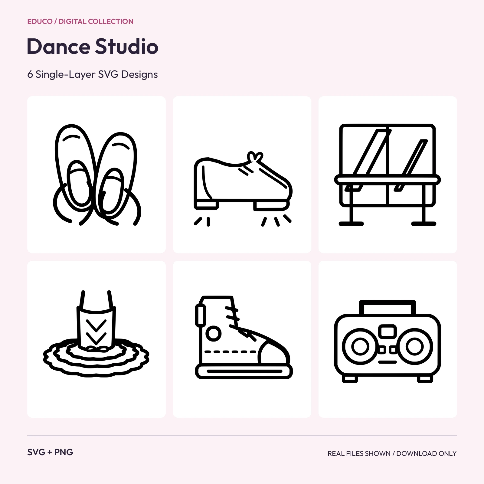 Dance Studio - 6 Single-Layer SVG Designs preview