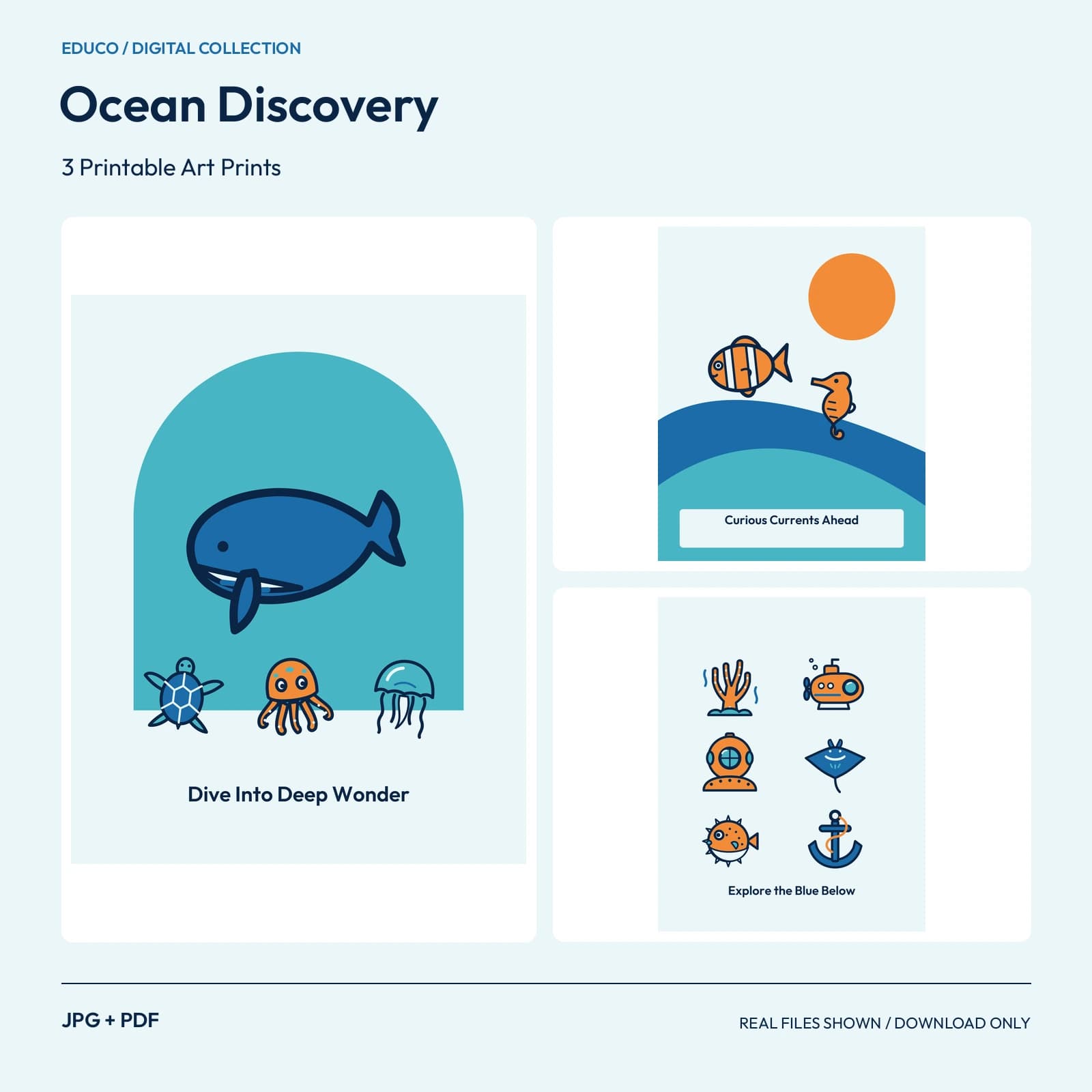 Ocean Discovery - 3 Printable Art Prints preview