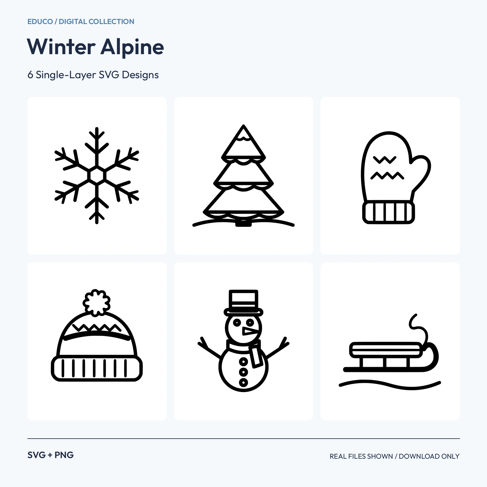 Winter Alpine - 6 Single-Layer SVG Designs preview