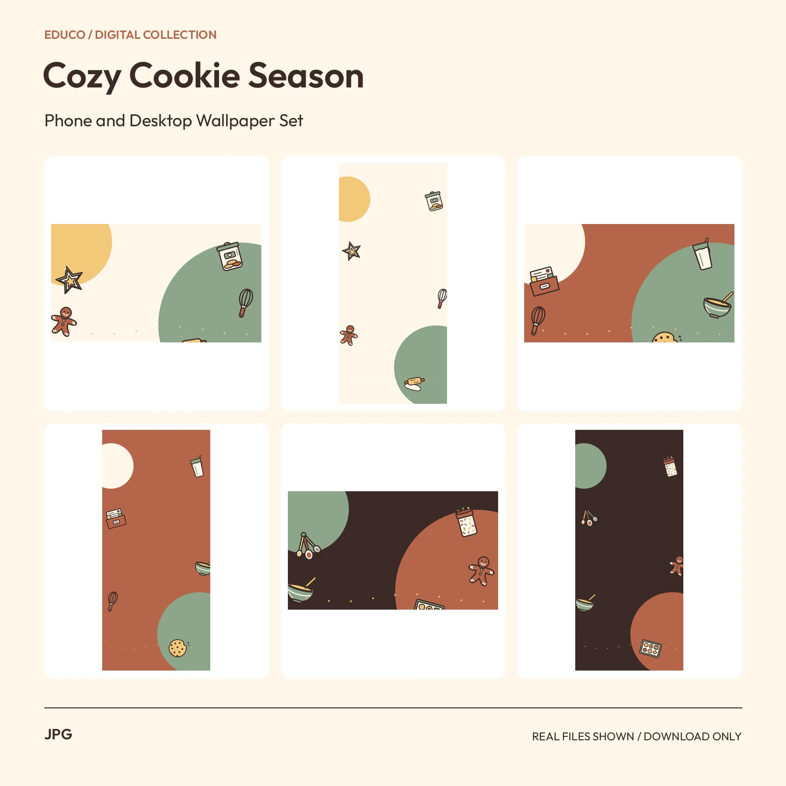 Cozy Cookie Season - Phone and Desktop Wallpaper Set preview