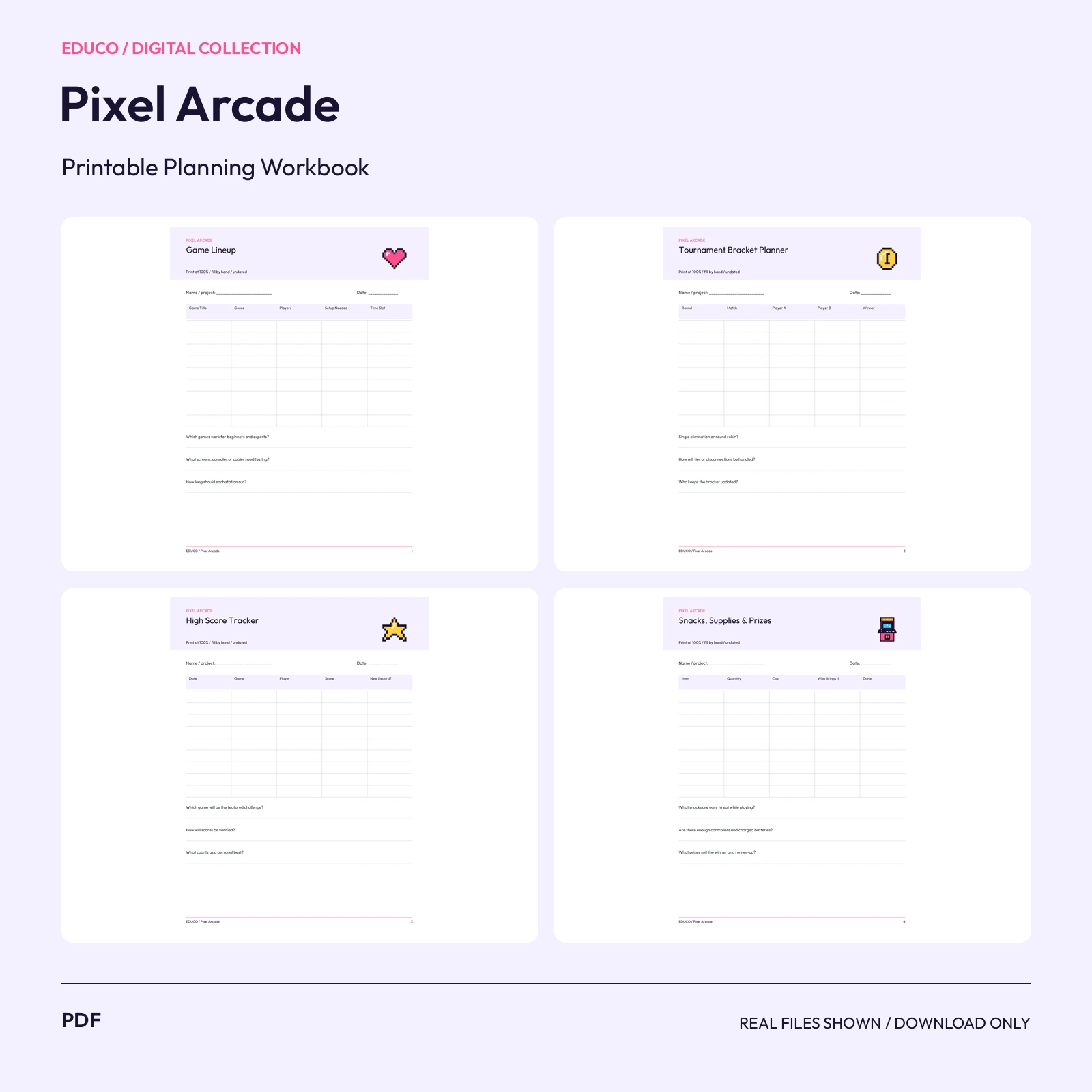 Pixel Arcade - Arcade Night & Game Challenge Planner preview