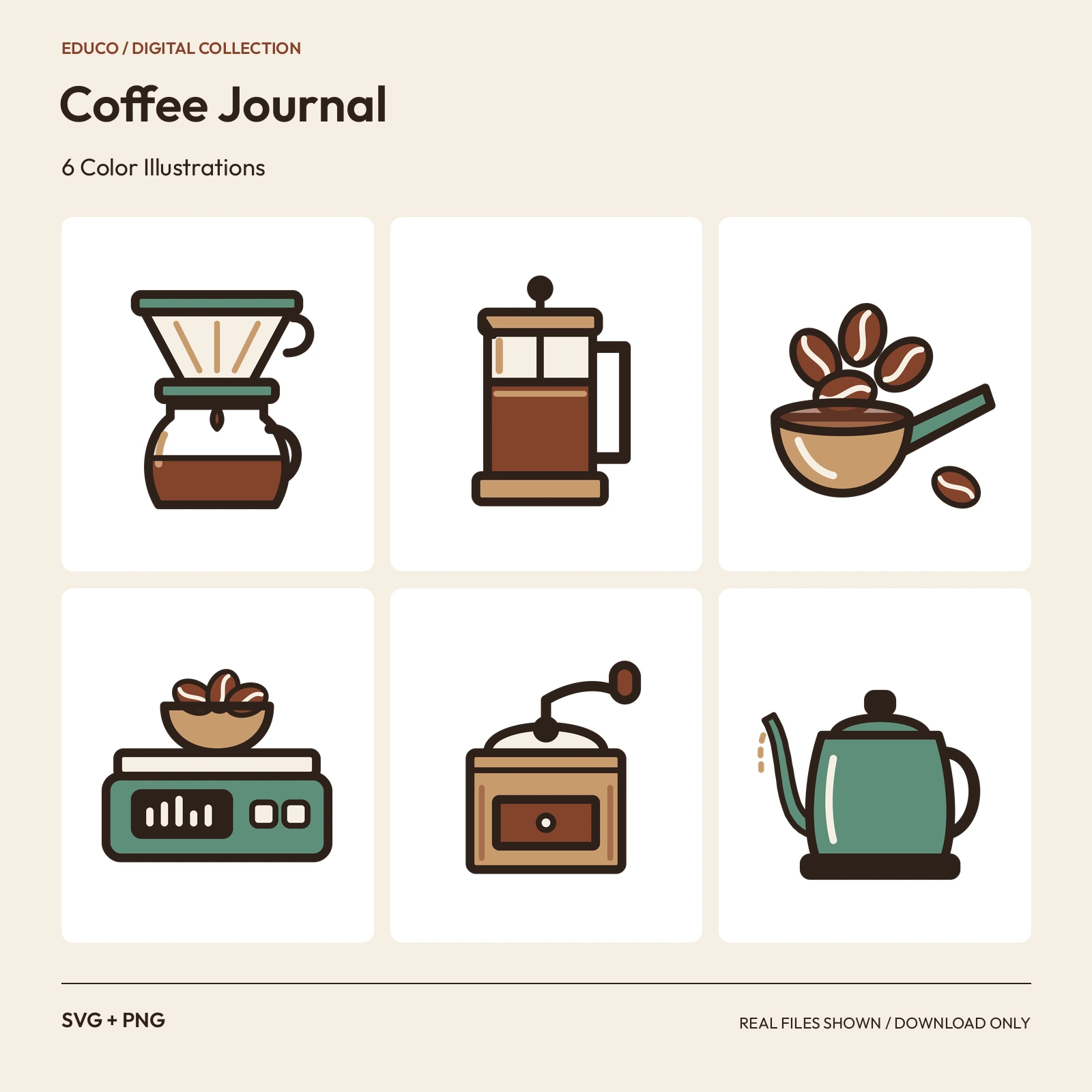Coffee Journal - 6 Color Illustrations preview