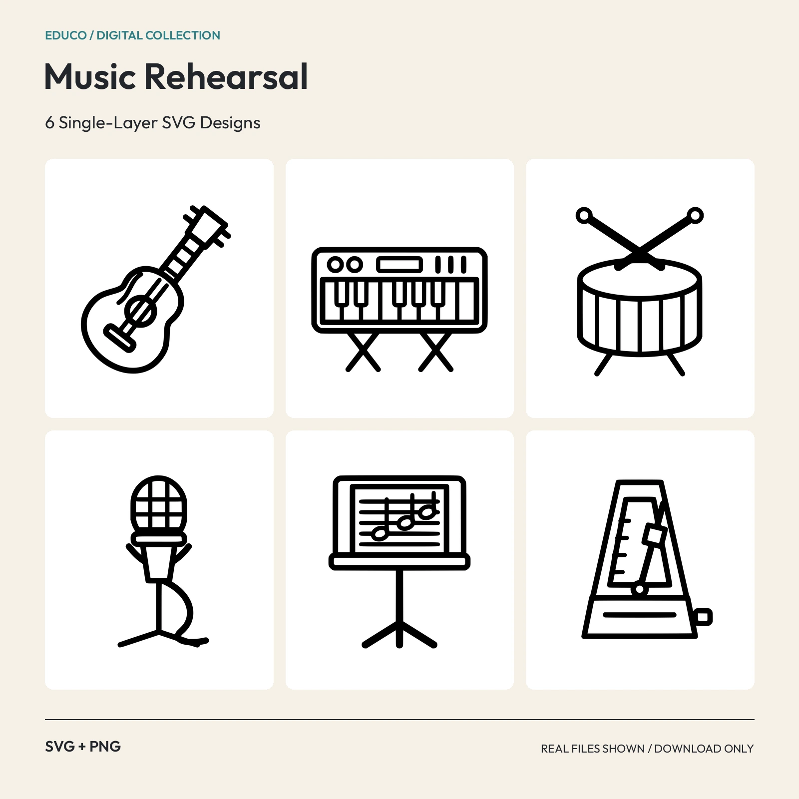Music Rehearsal - 6 Single-Layer SVG Designs preview