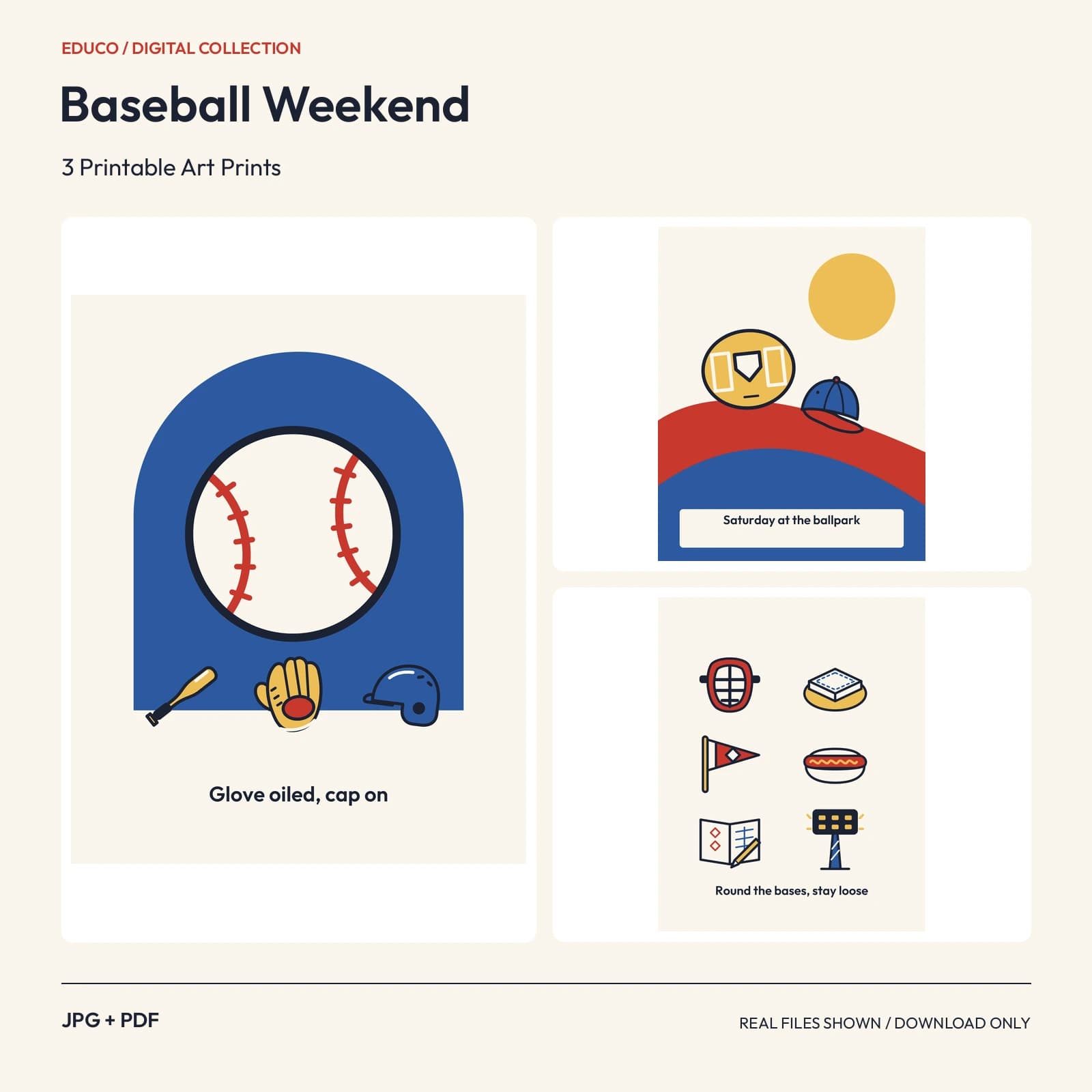Baseball Weekend - 3 Printable Art Prints preview